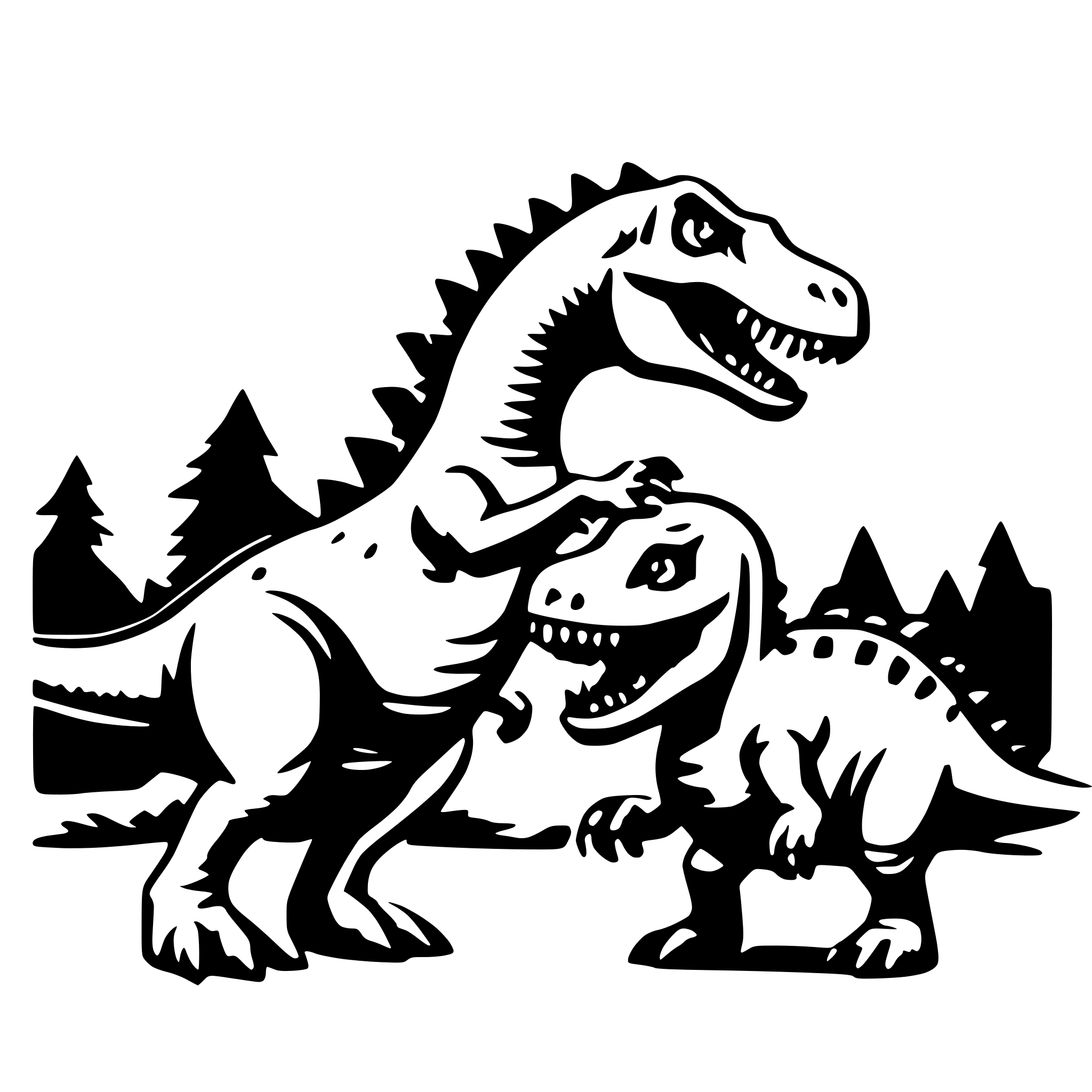 AI-generated SVG of a dinosaurs fighting