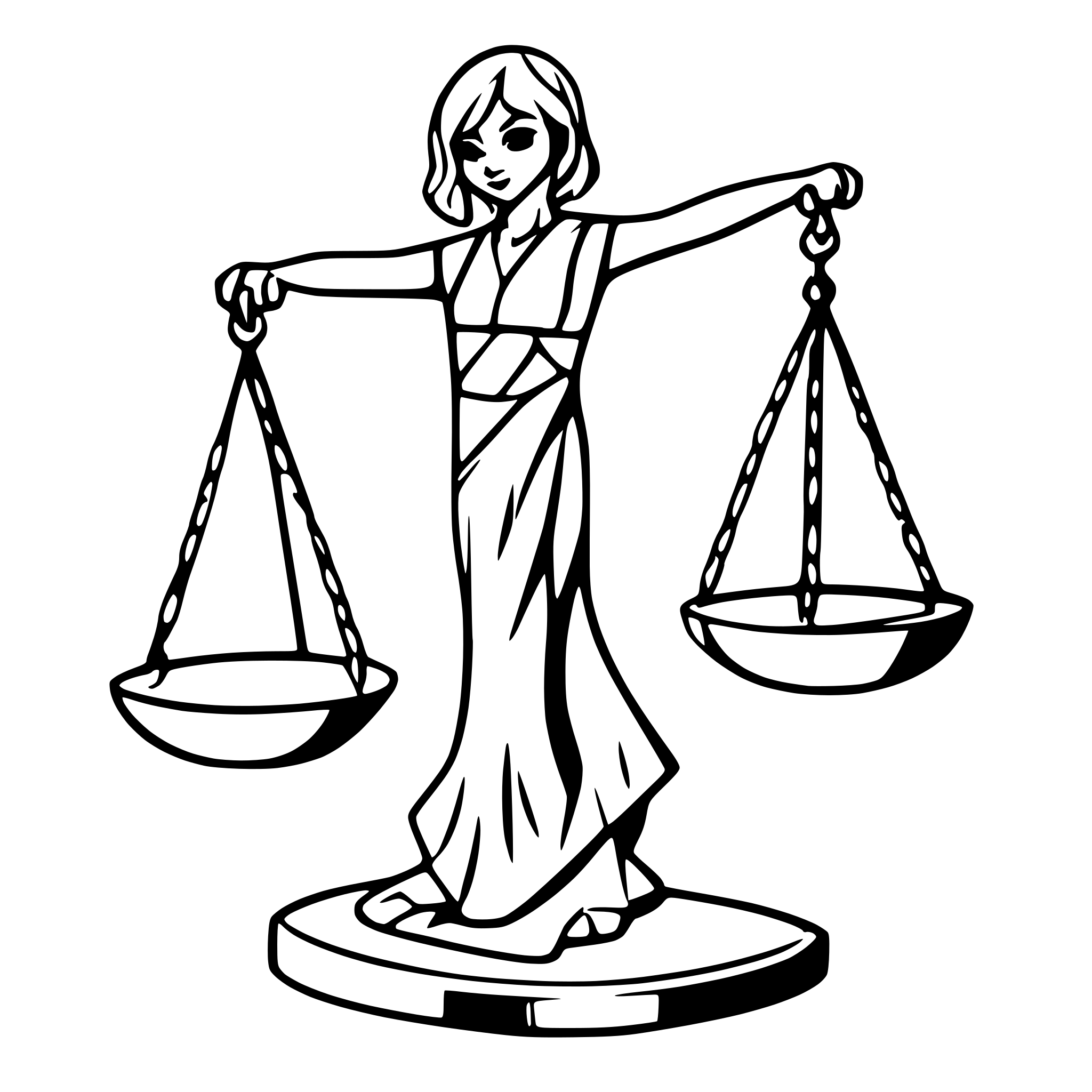 AI-generated SVG of 'Balanced scales'