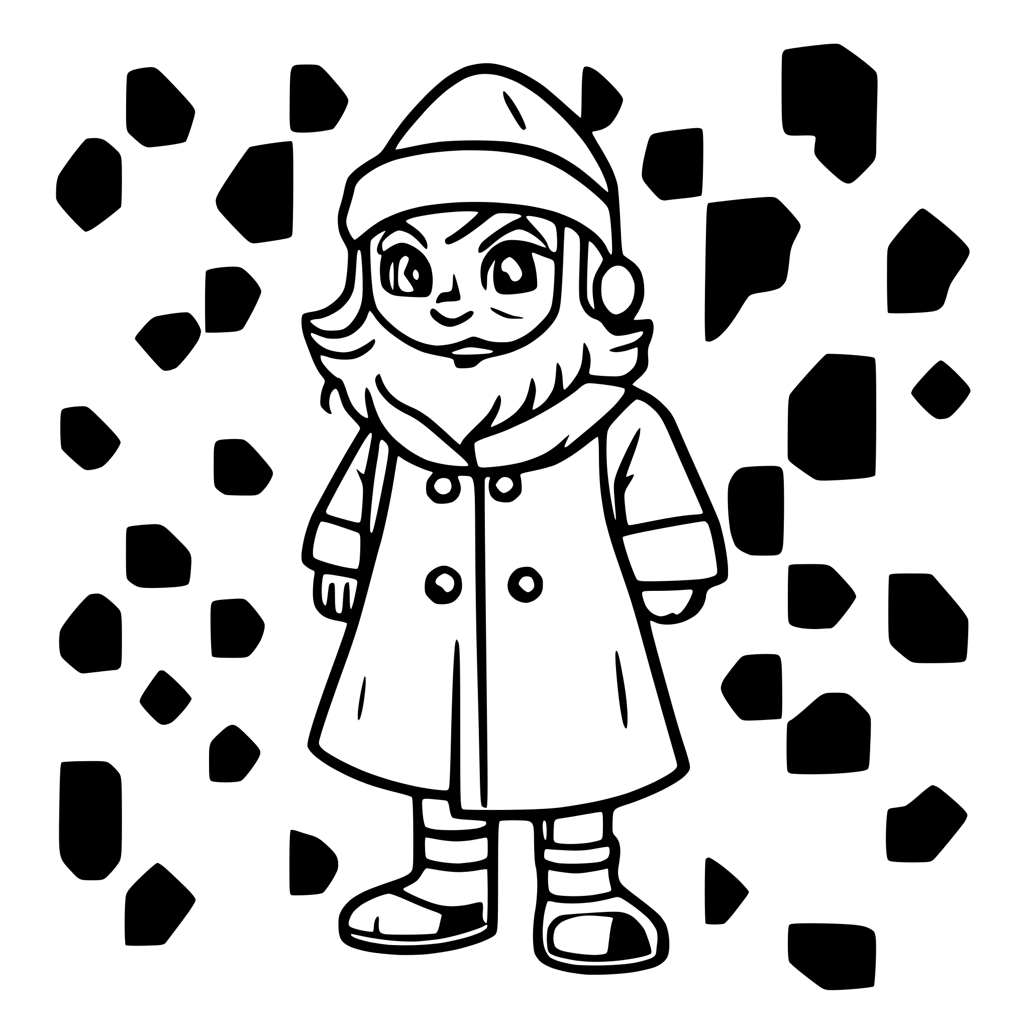 AI-generated SVG of '1950’s, Santa Claus, front facing, full figure, cute'