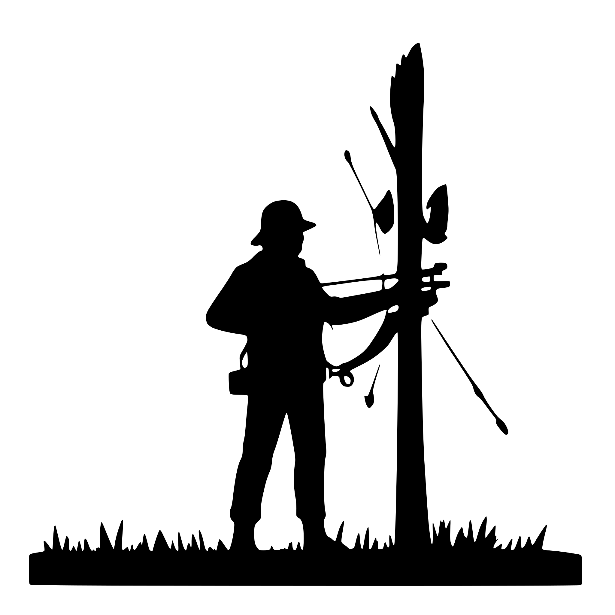 AI-generated SVG of a a silhouette of a bow hunter