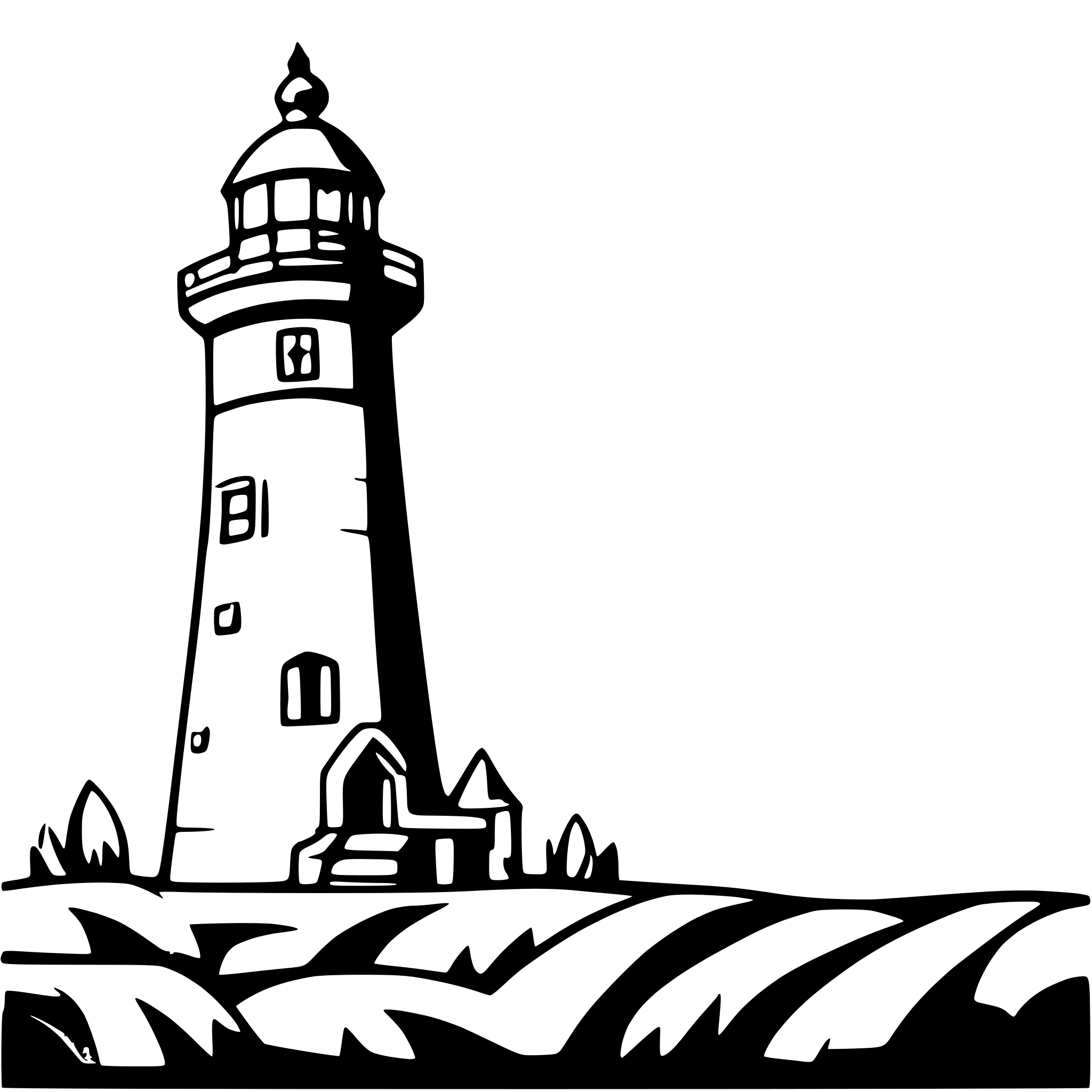 AI-generated SVG of a a lighthouse overlooking the ocean
