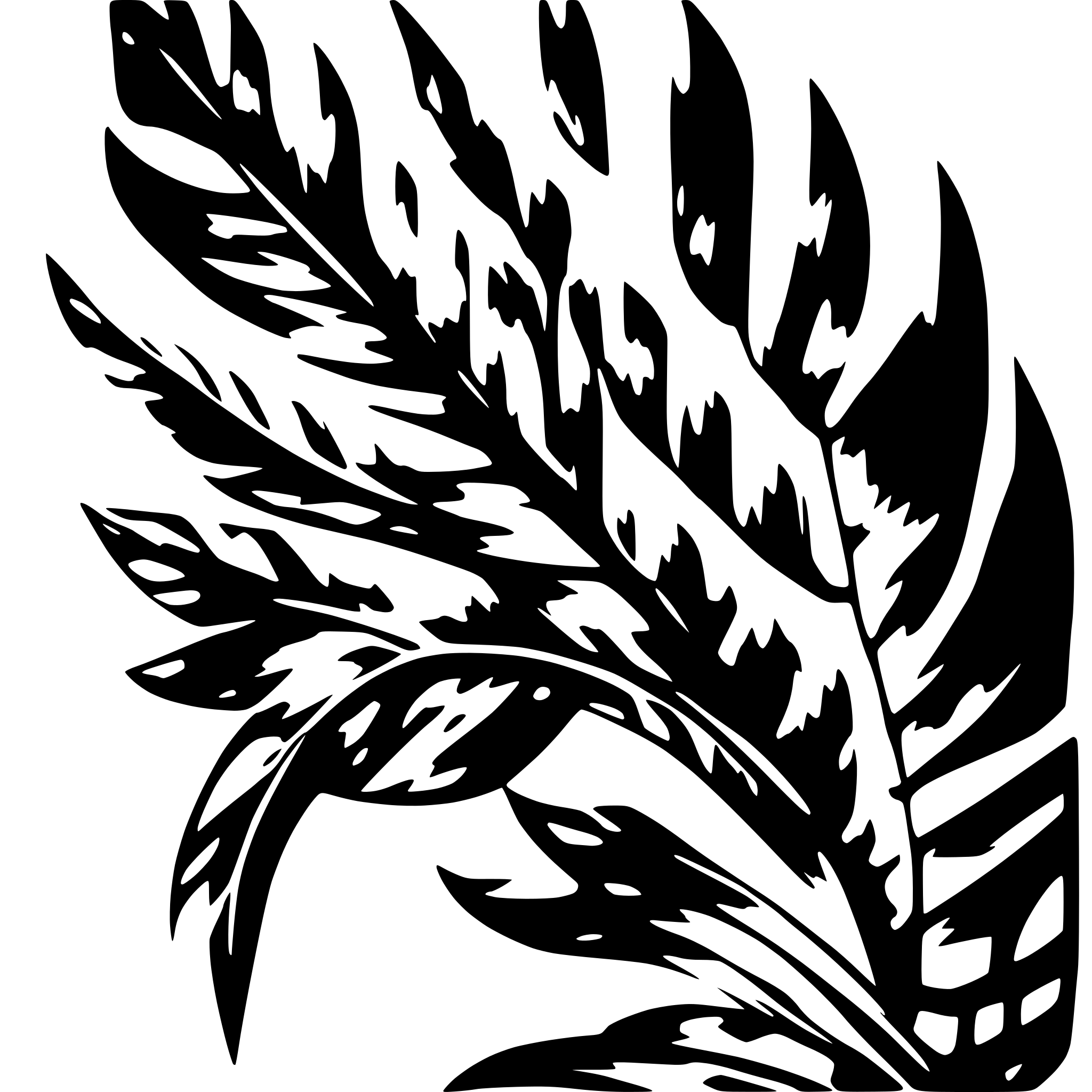 AI-generated SVG of 'palm frond'