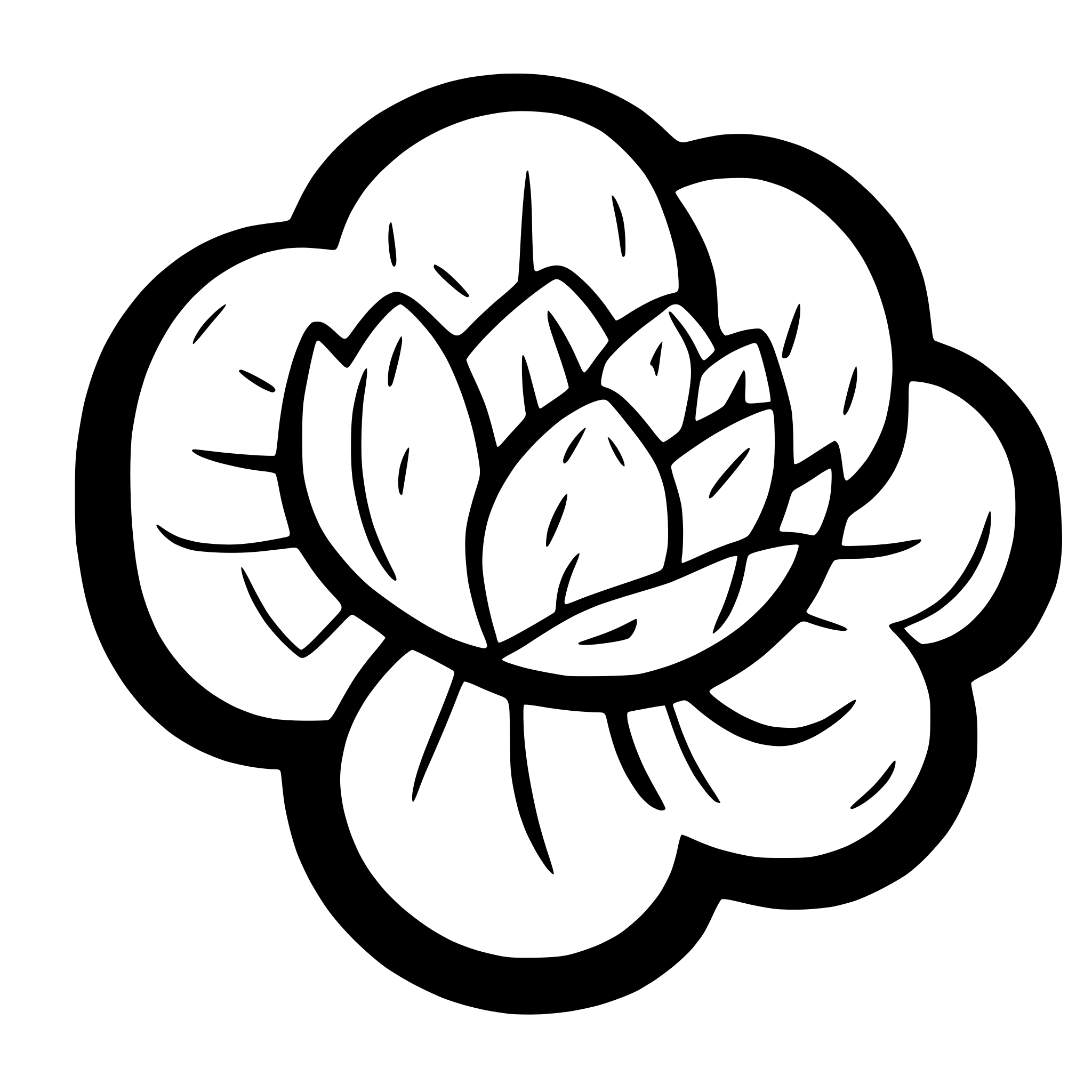 AI-generated SVG of a generate top view of 15 petal flower