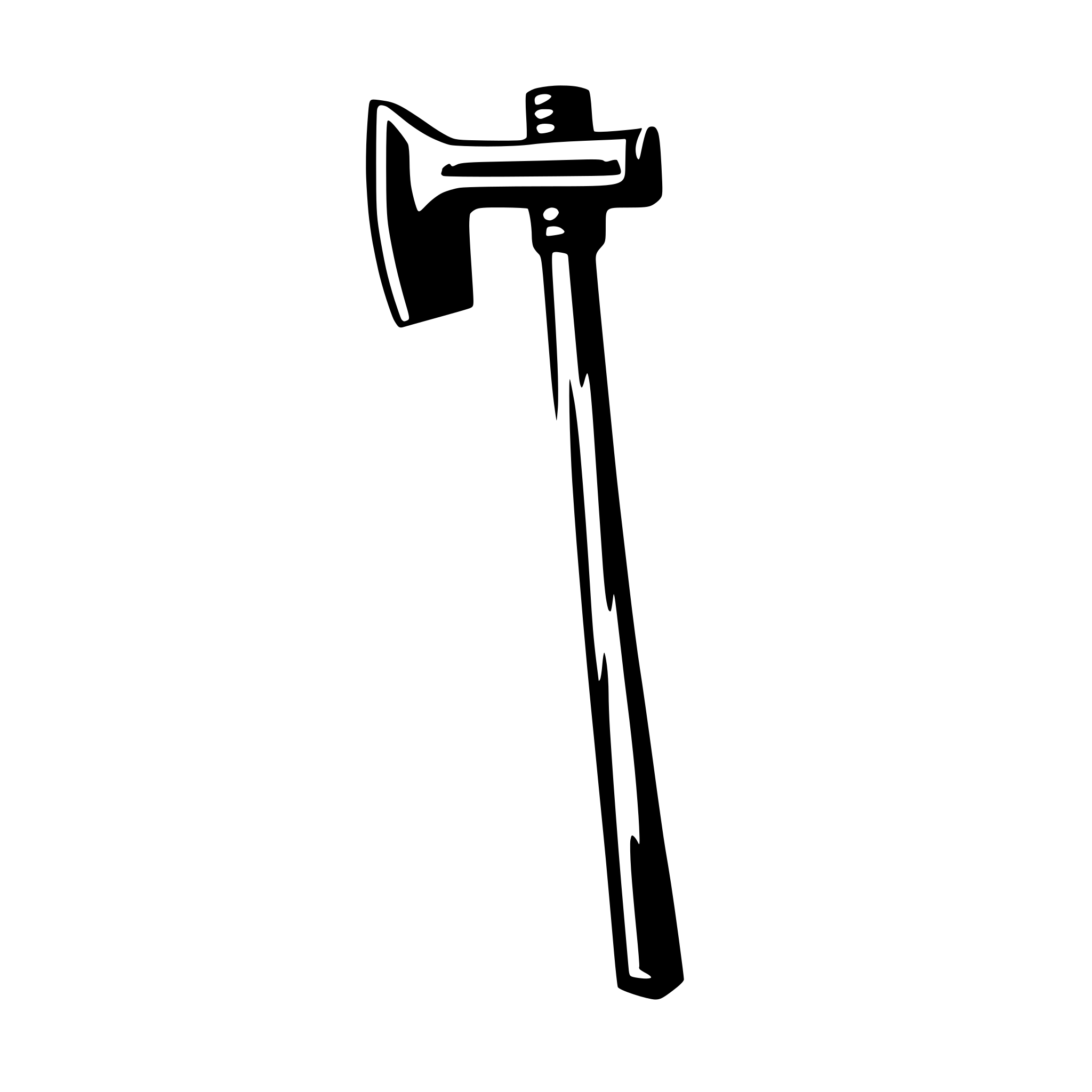 AI-generated SVG of a a hammer black and white