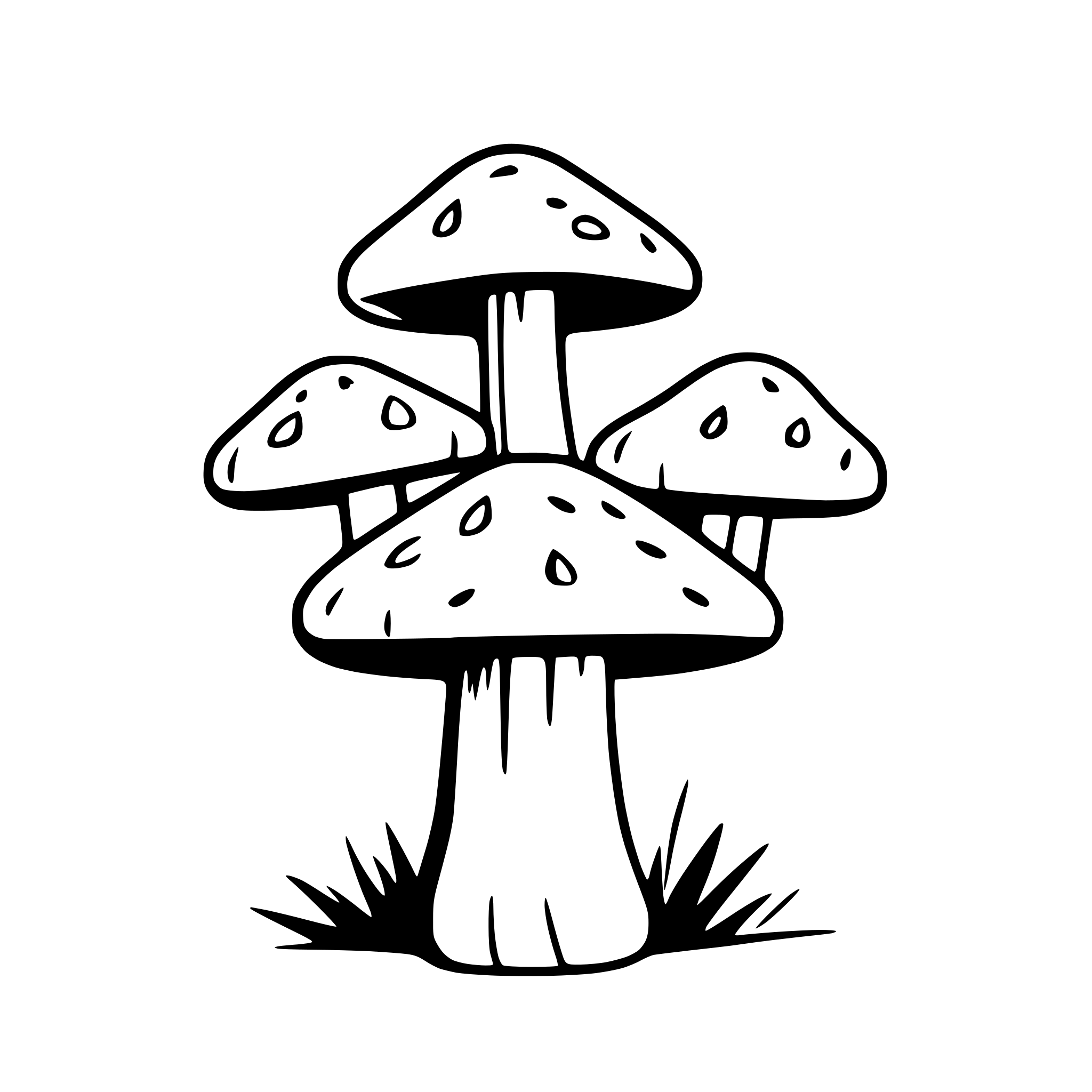 AI-generated SVG of 'mushroom cluster with moss'