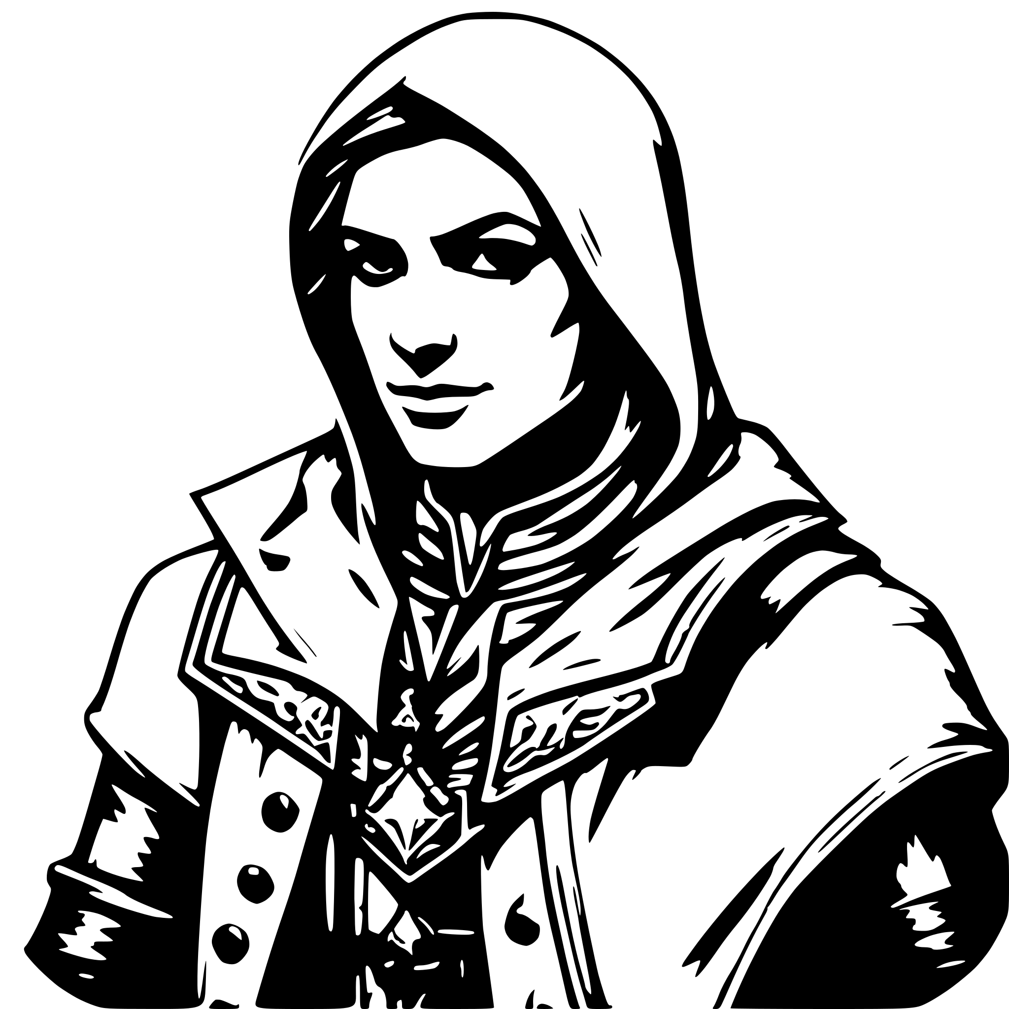 AI-generated SVG of 'an Assassin's Creed male character'