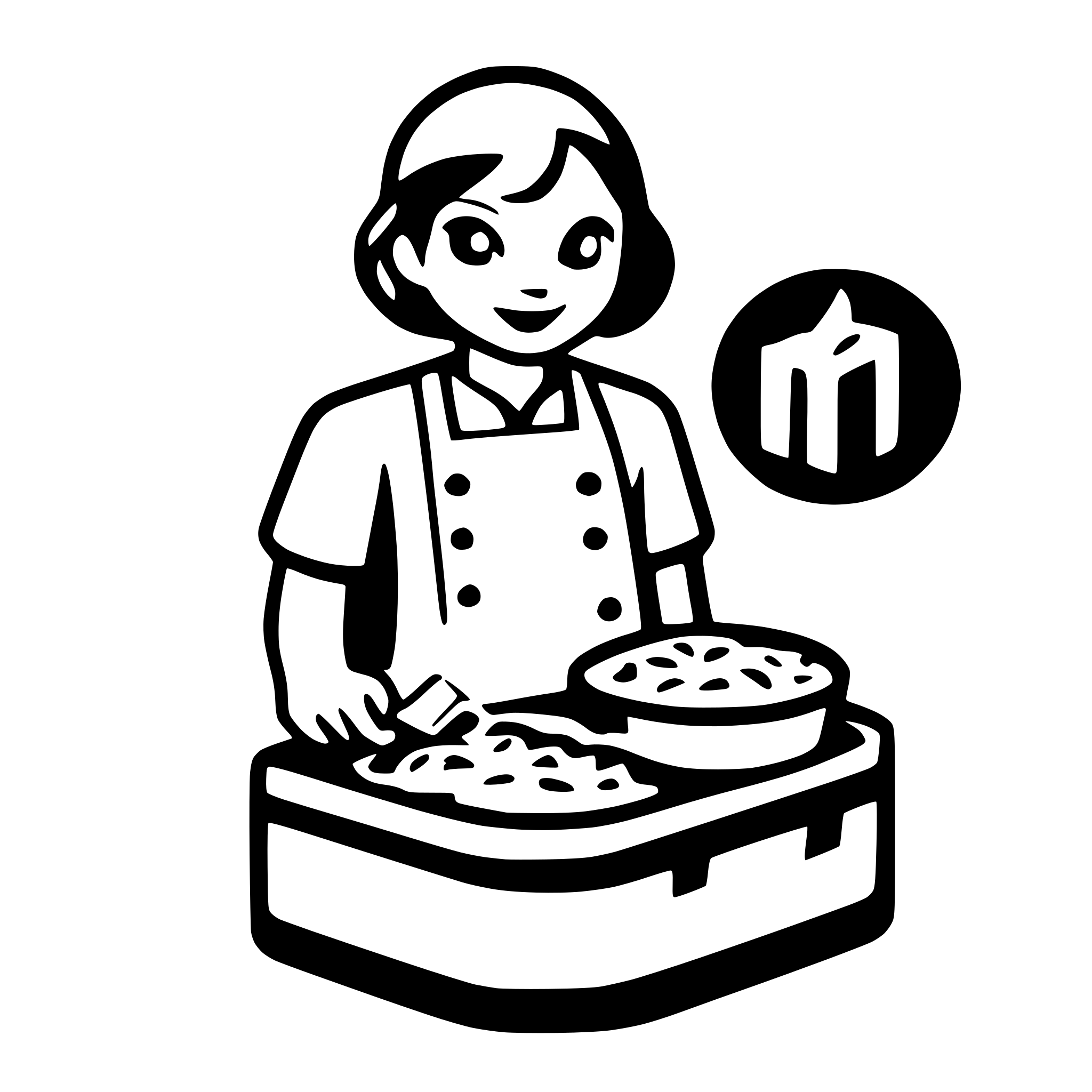 AI-generated SVG of a isometric icon of messy baker
