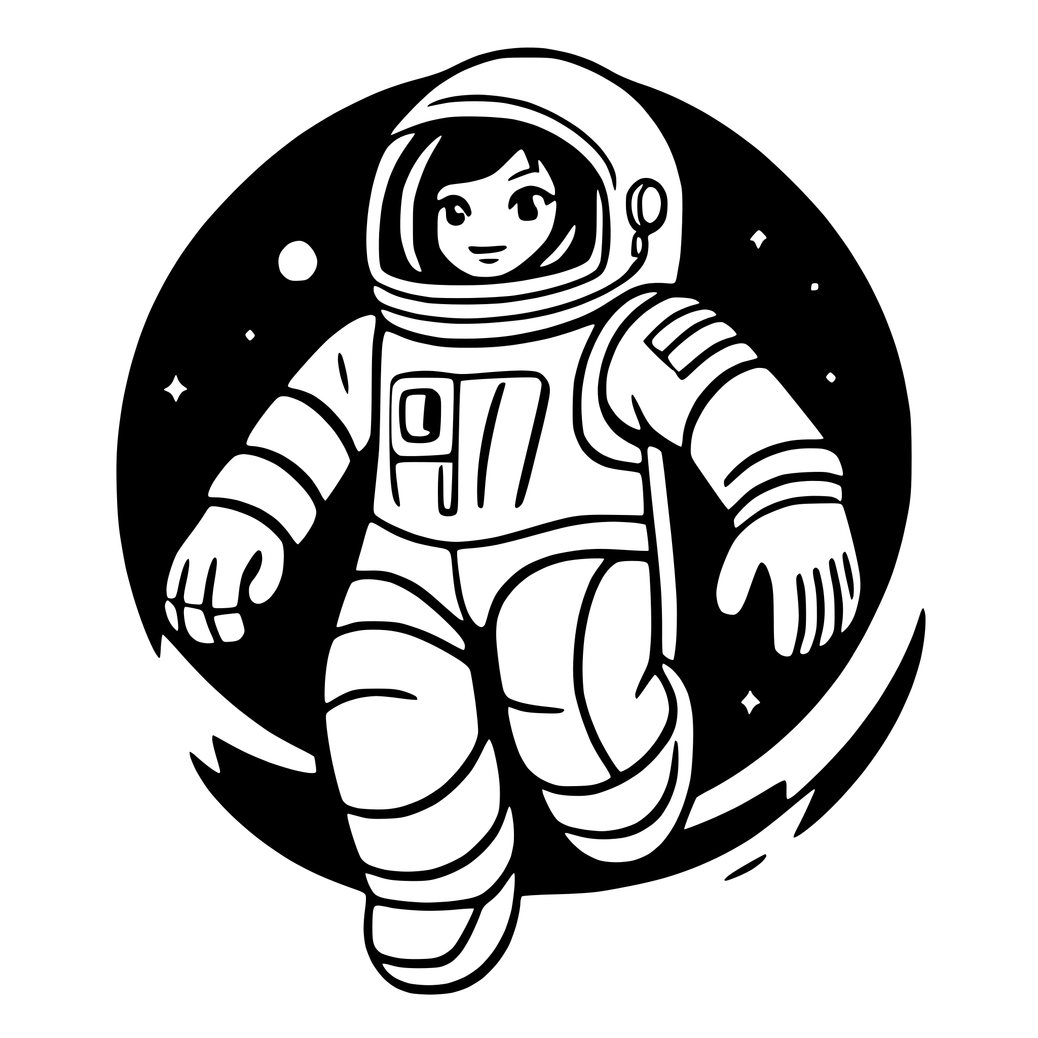 AI-generated SVG of 'astronaut floating in space'