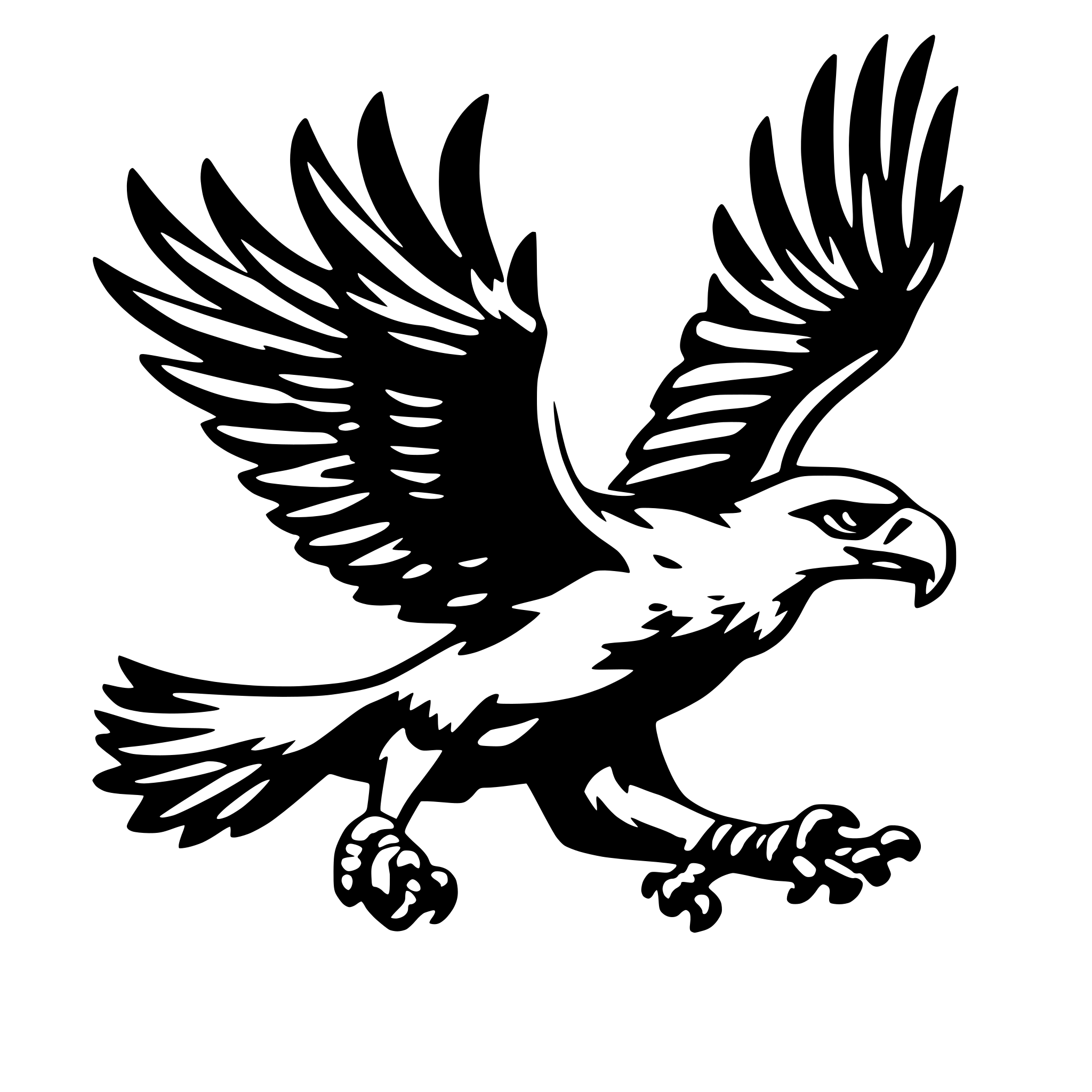 AI-generated SVG of 'flying eagle'