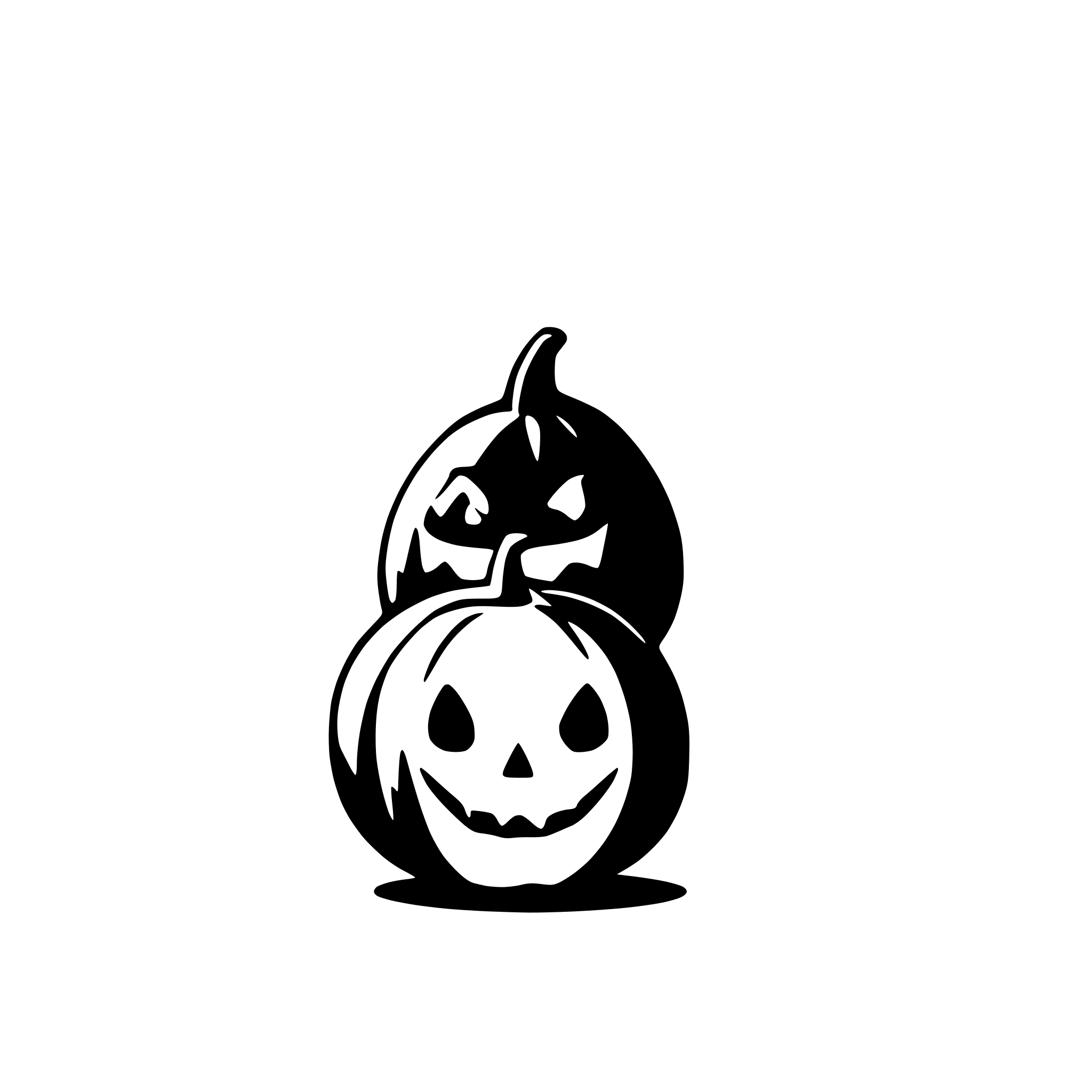 AI-generated SVG of a three funny halloween pumpkins