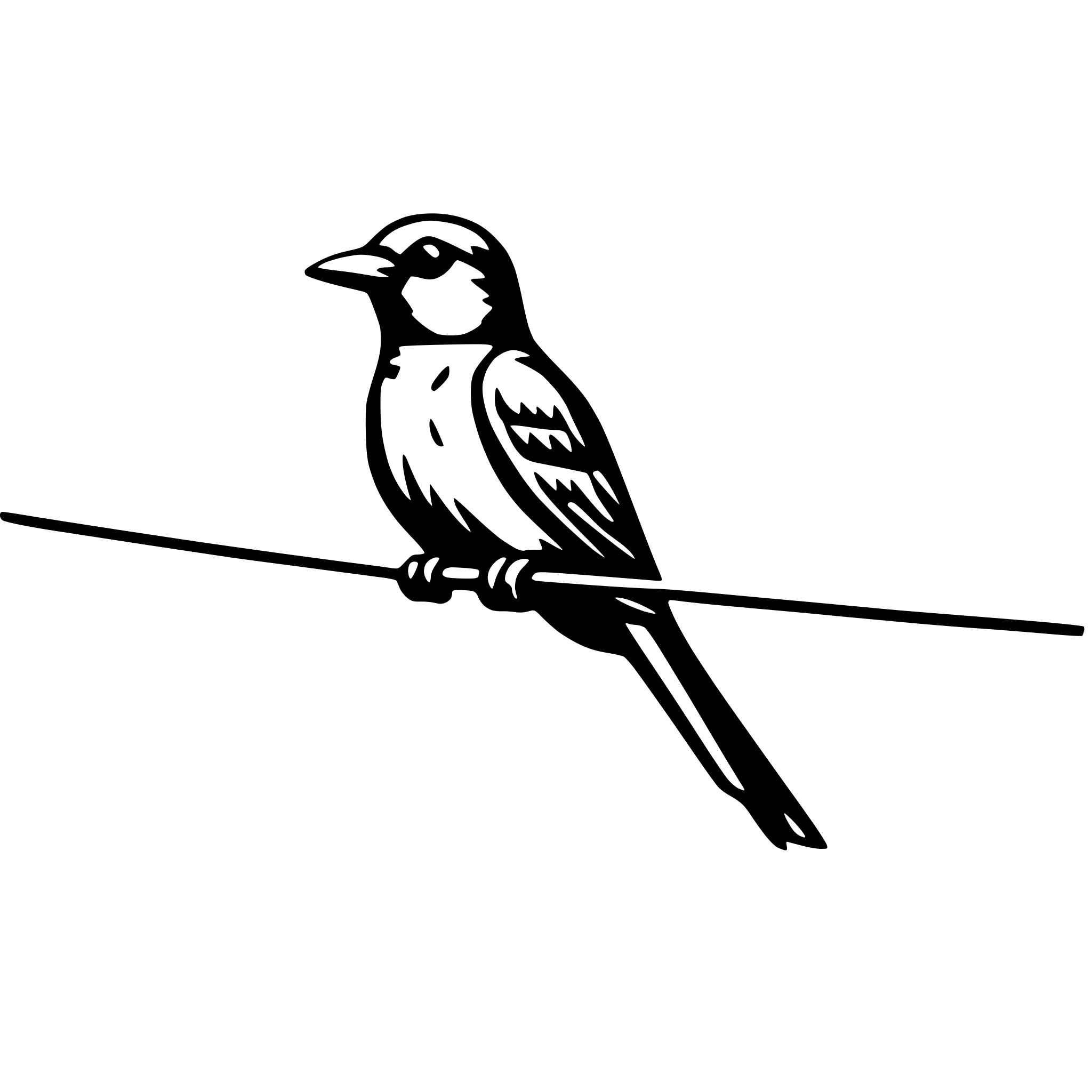 AI-generated SVG of a bird on wire