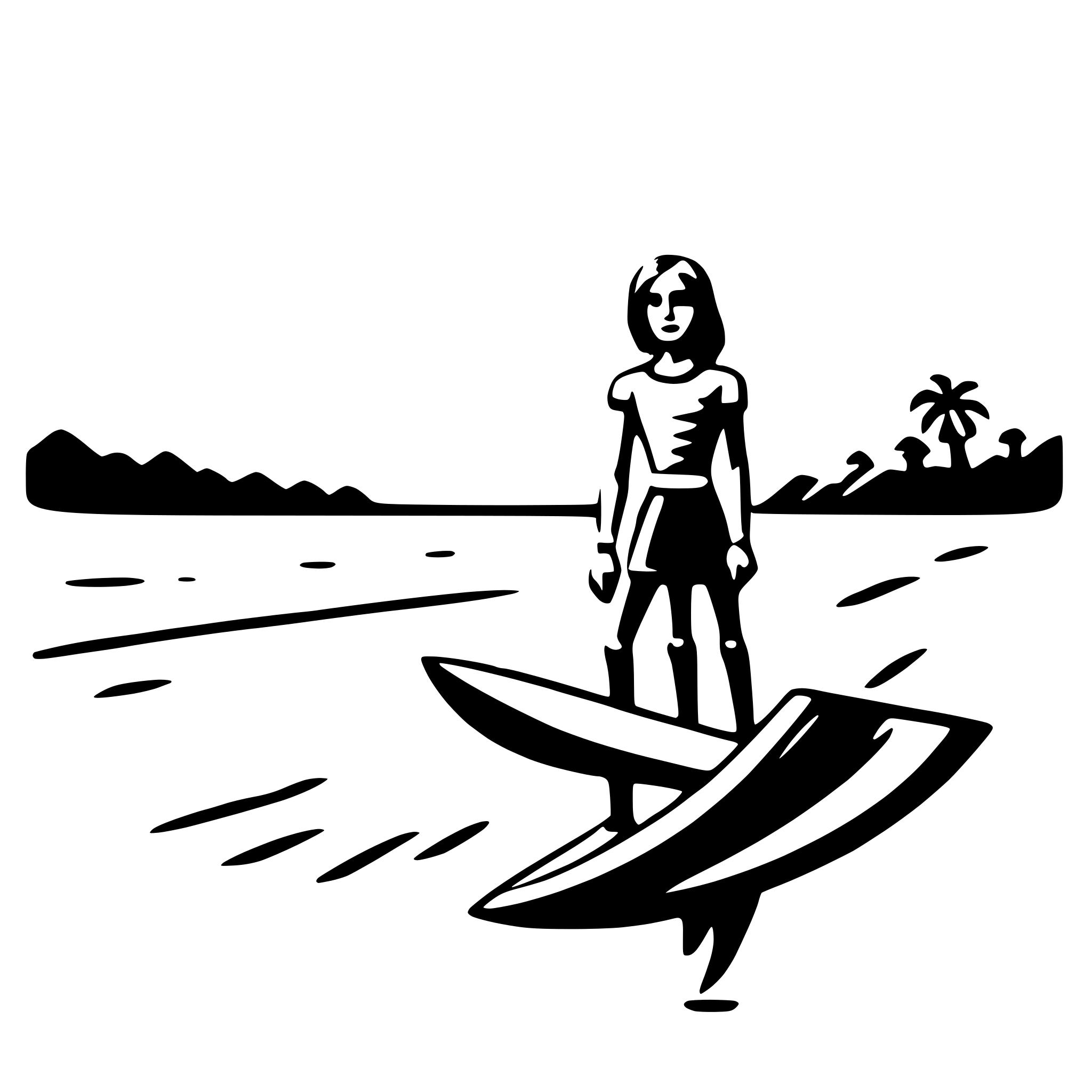 AI-generated SVG of a surfing at sunset