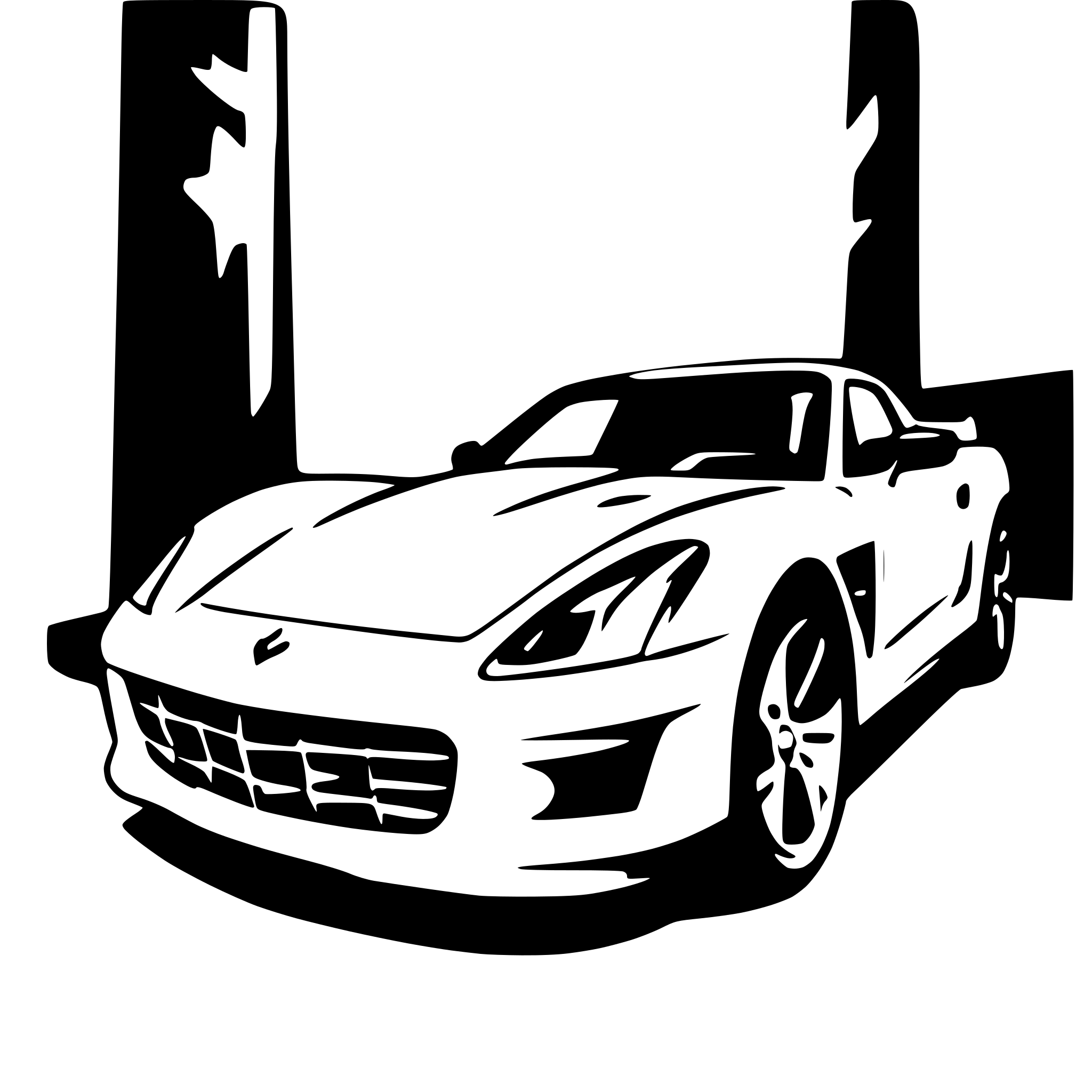 AI-generated SVG of 'Corvette as a drawing to color in. Without Logos.'
