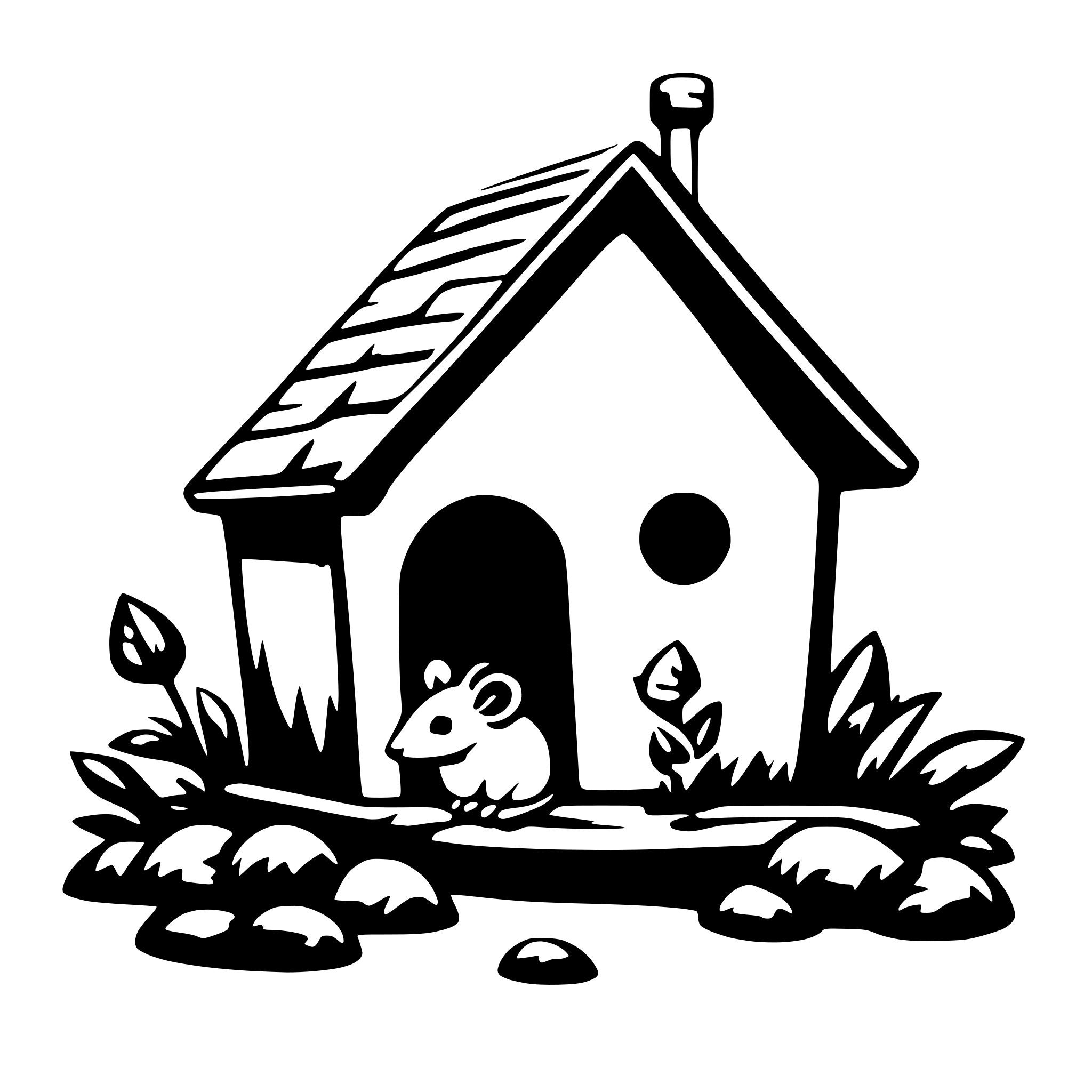 AI-generated SVG of a tiny mouse house