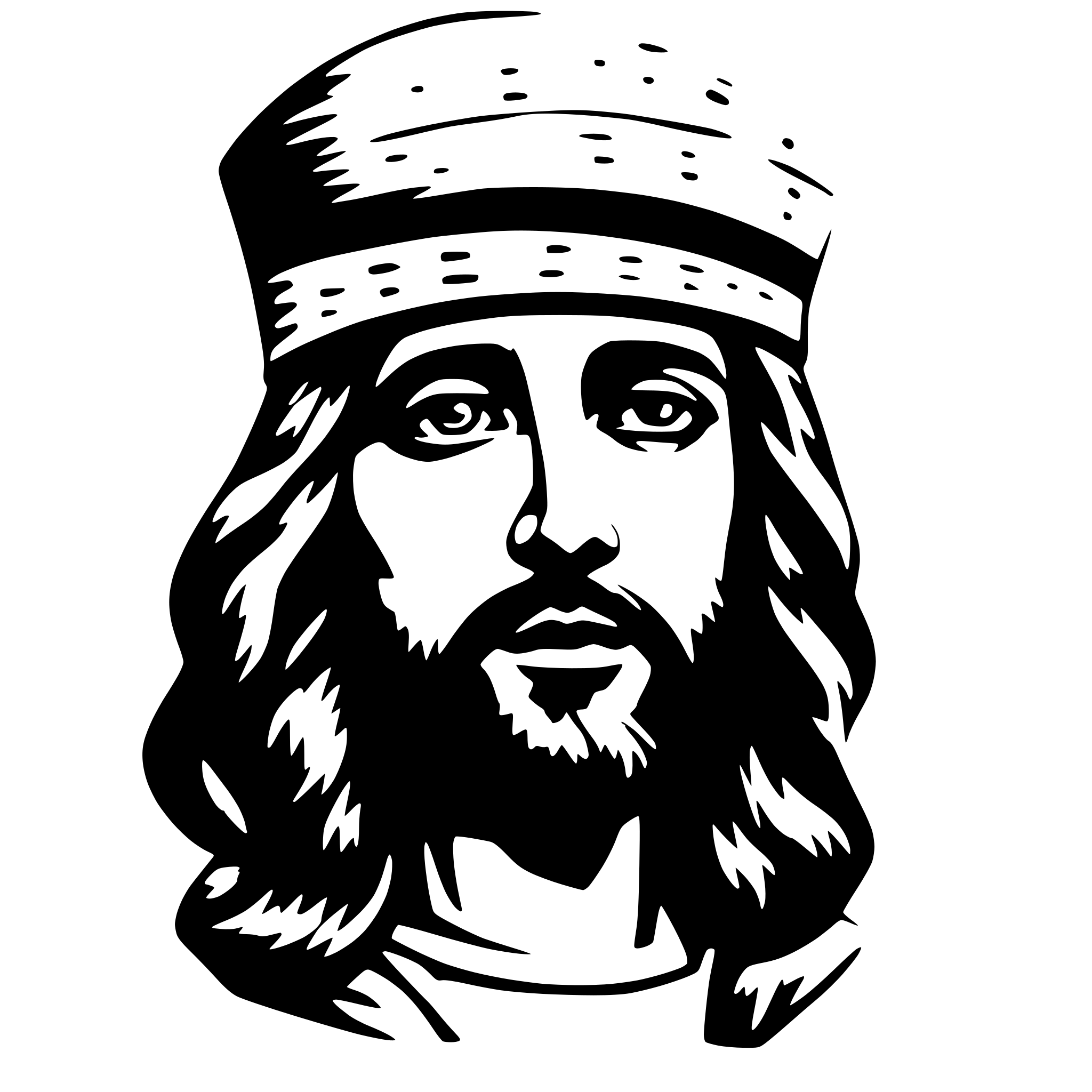 AI-generated SVG of 'Amazing jesus with fancy hat'
