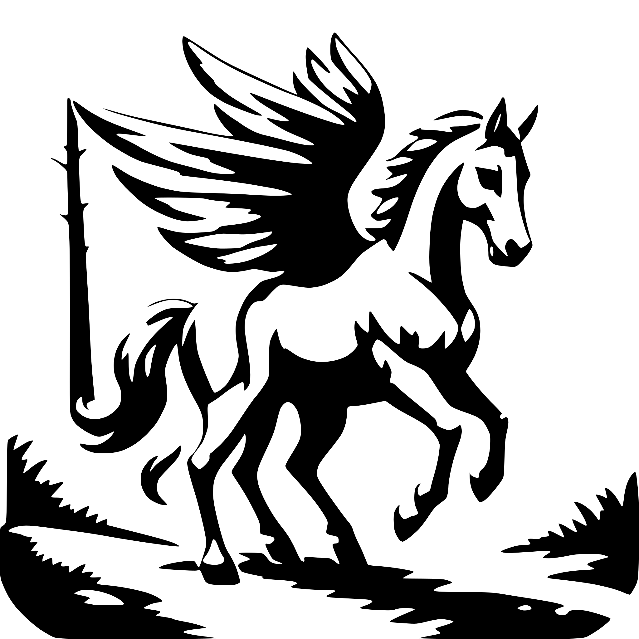 AI-generated SVG of 'pegasus in forest'