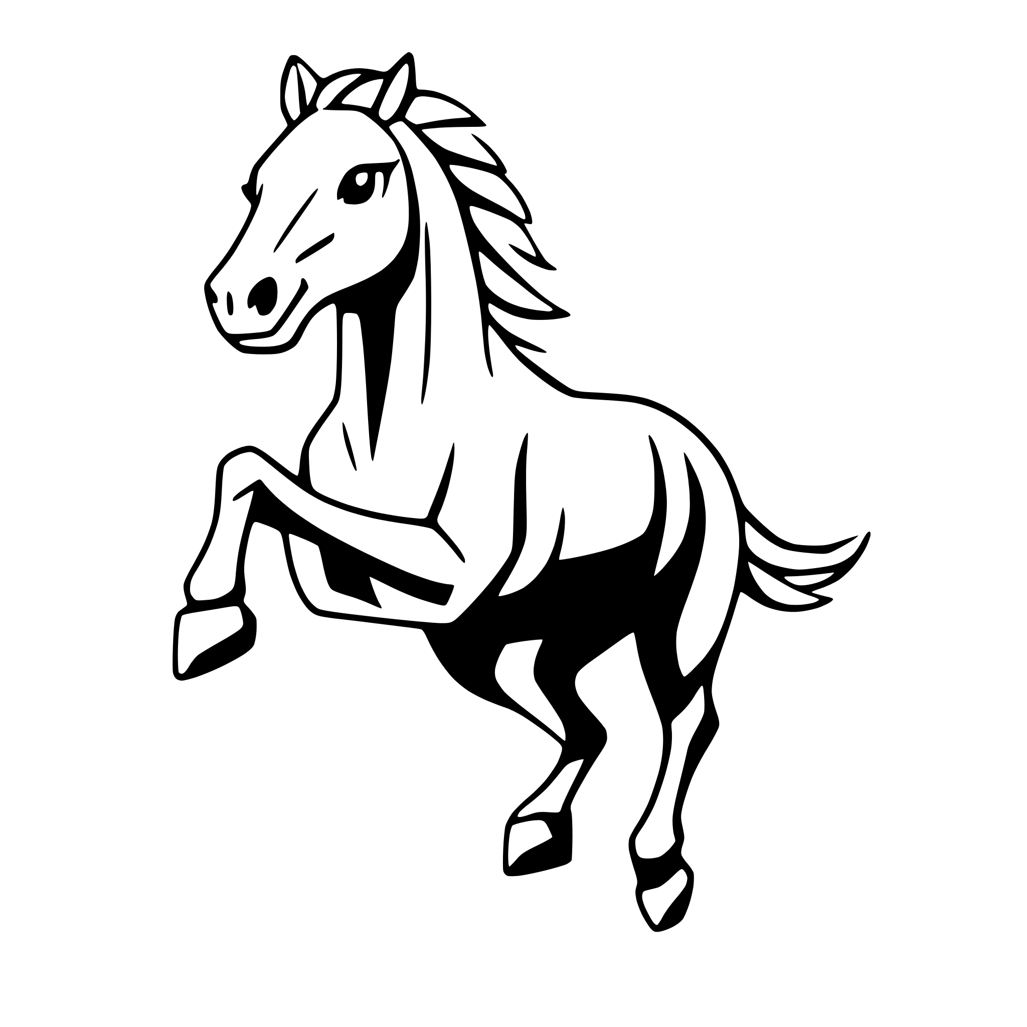 AI-generated SVG of 'horse in mid-gallop'