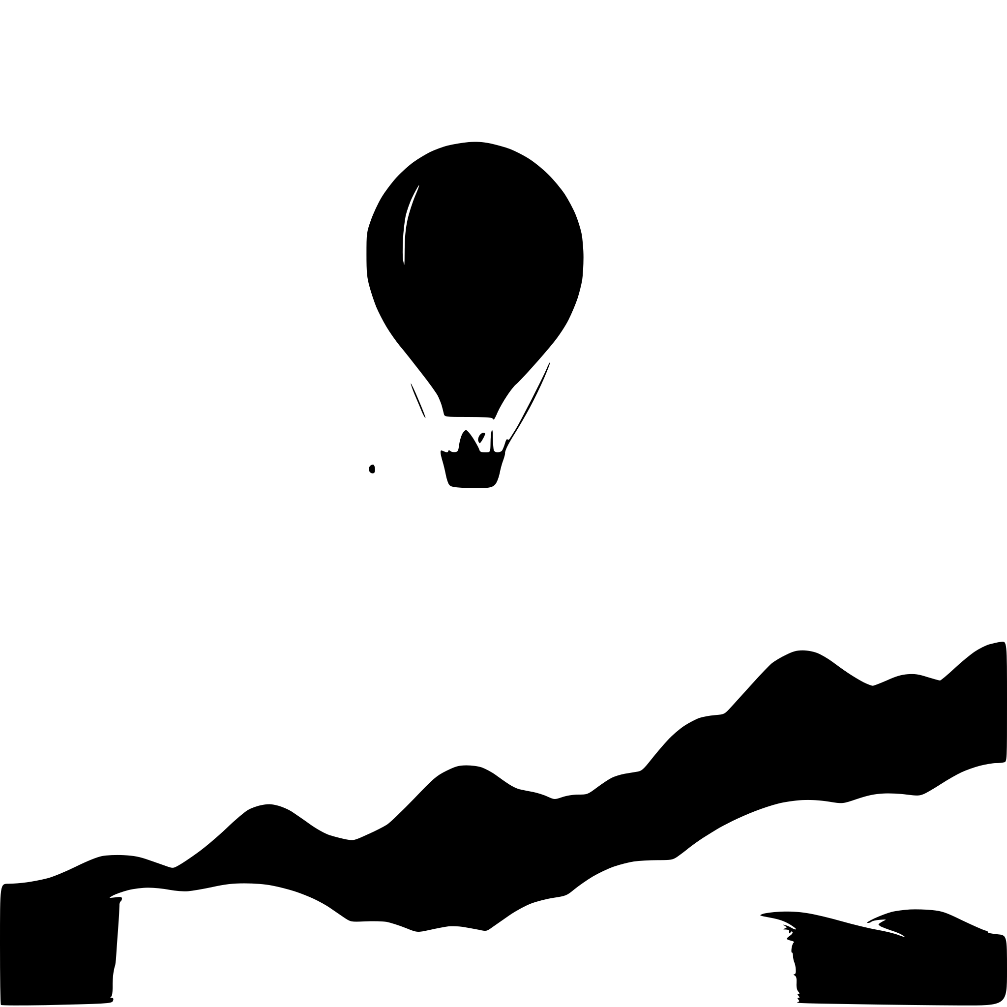 AI-generated SVG of a hot air balloons over mountains