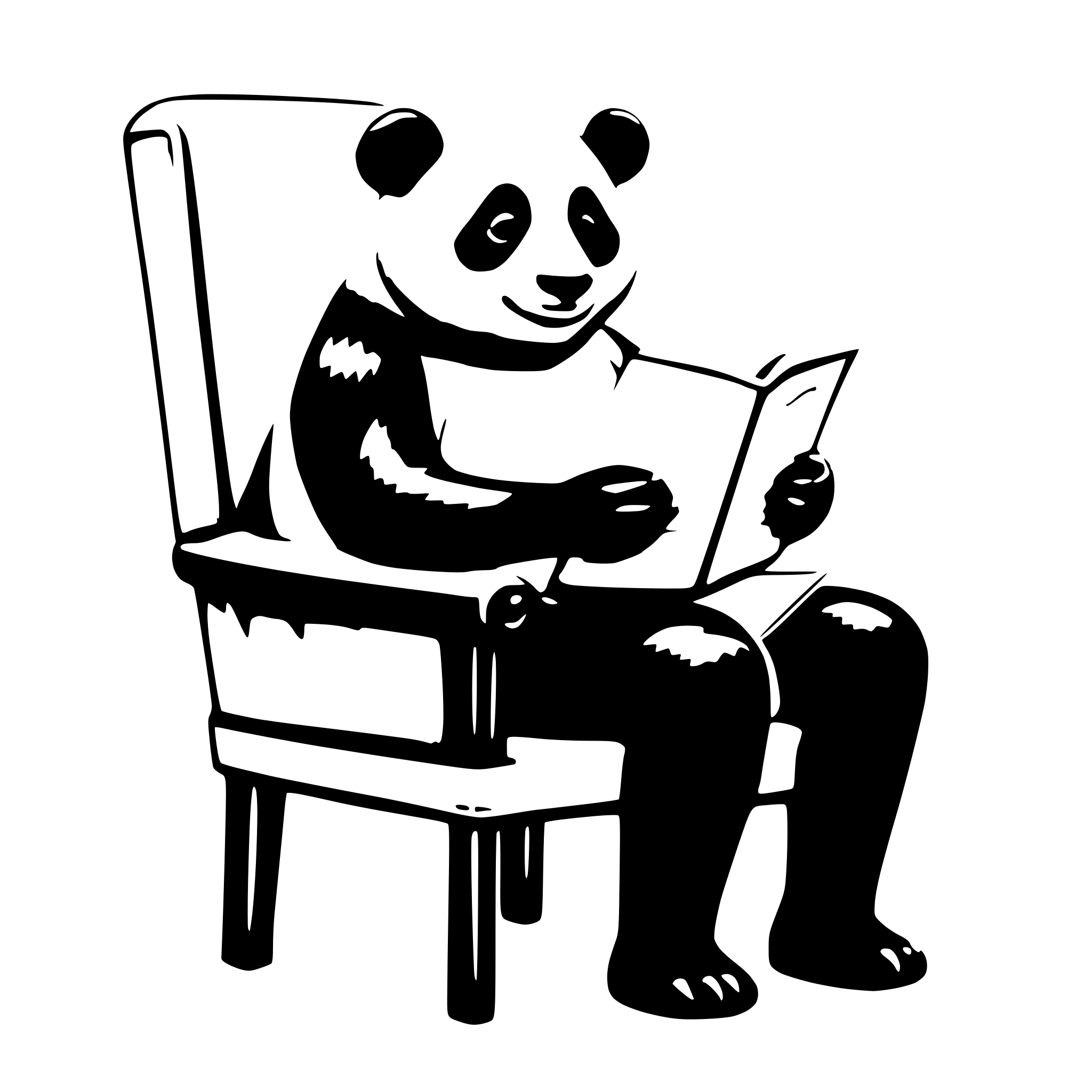 AI-generated SVG of a a panda sit in a chair, reading a big book AI-generated SVG of a a panda sit in a chair, reading a big book