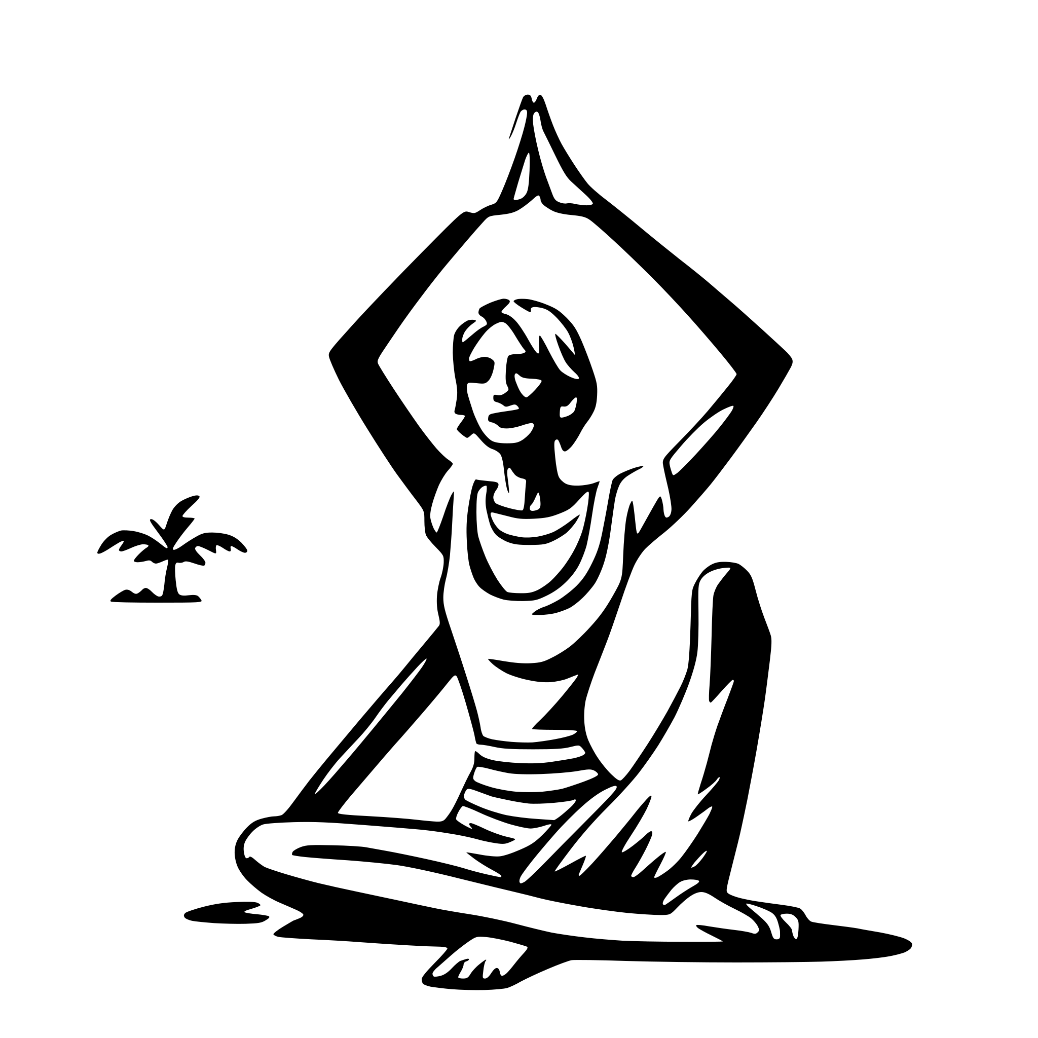 AI-generated SVG of 'sunset yoga on beach'