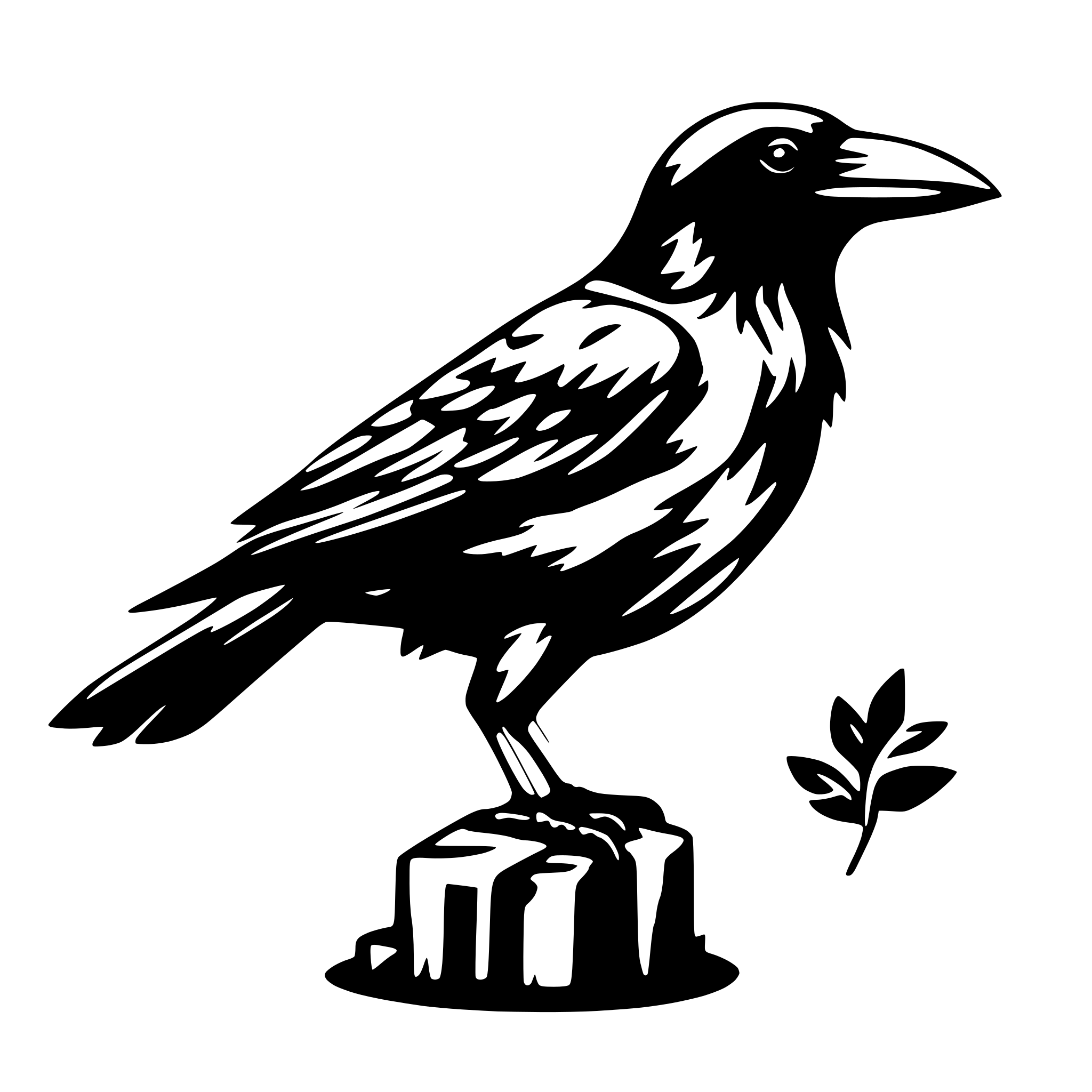 AI-generated SVG of a raven