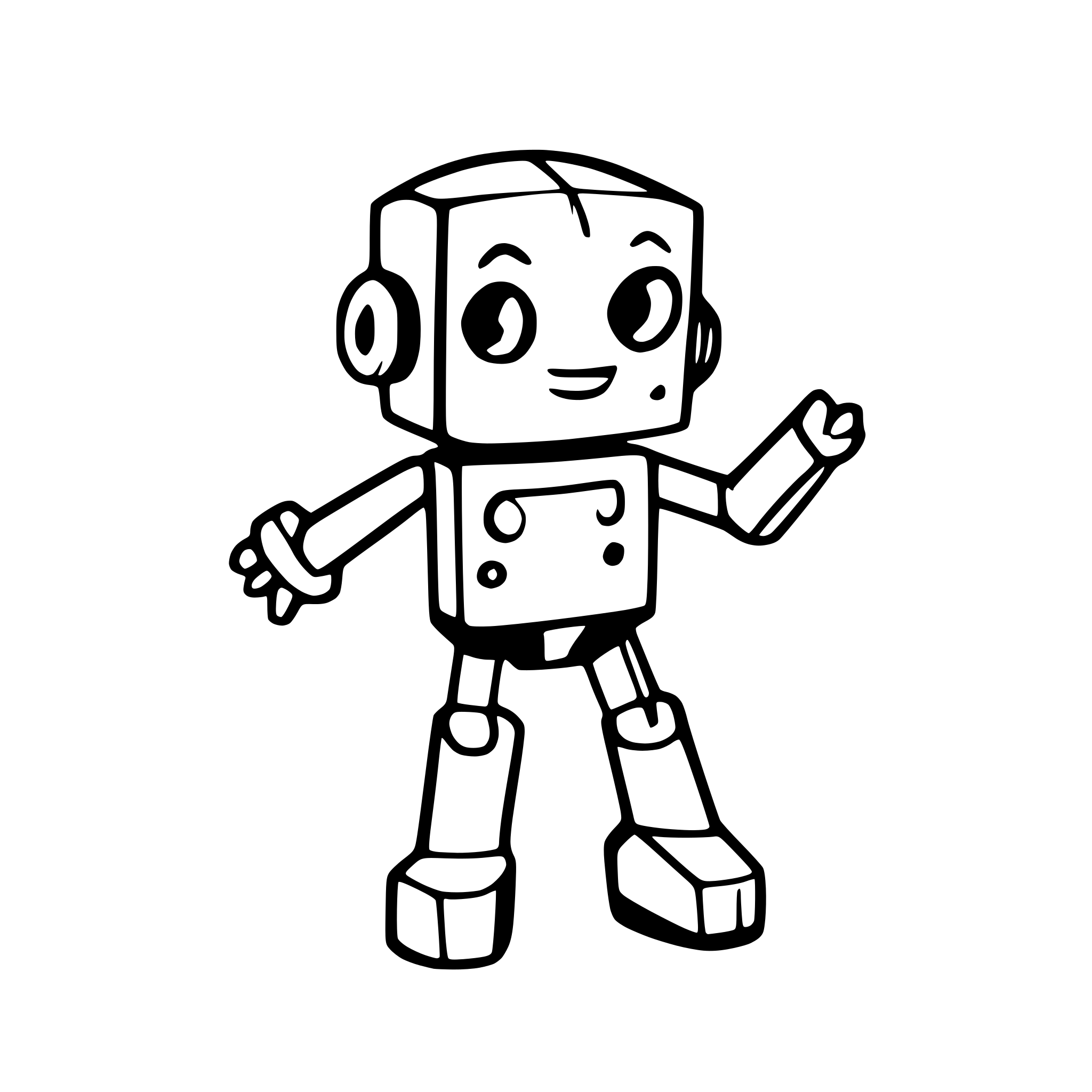 AI-generated SVG of 'Little dancing robot'
