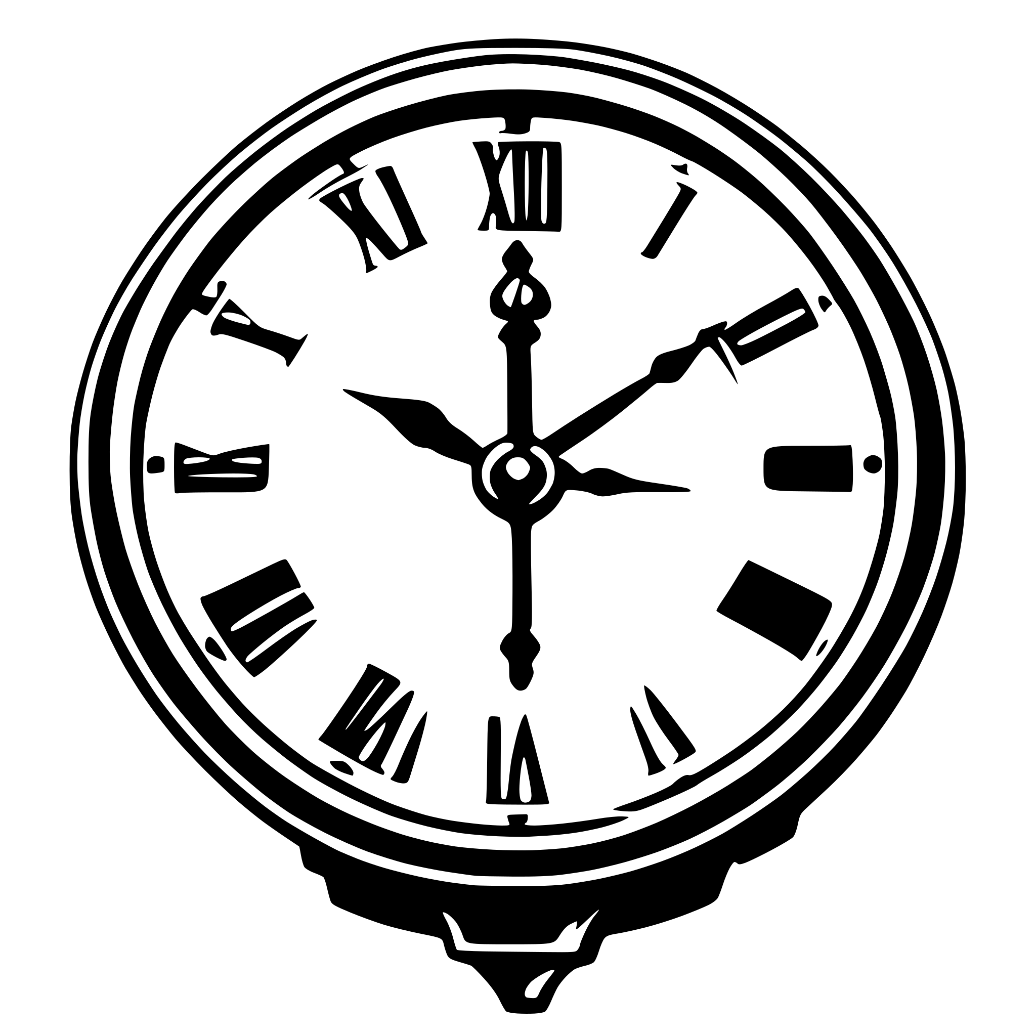 AI-generated SVG of 'antique clock, time 7:29'