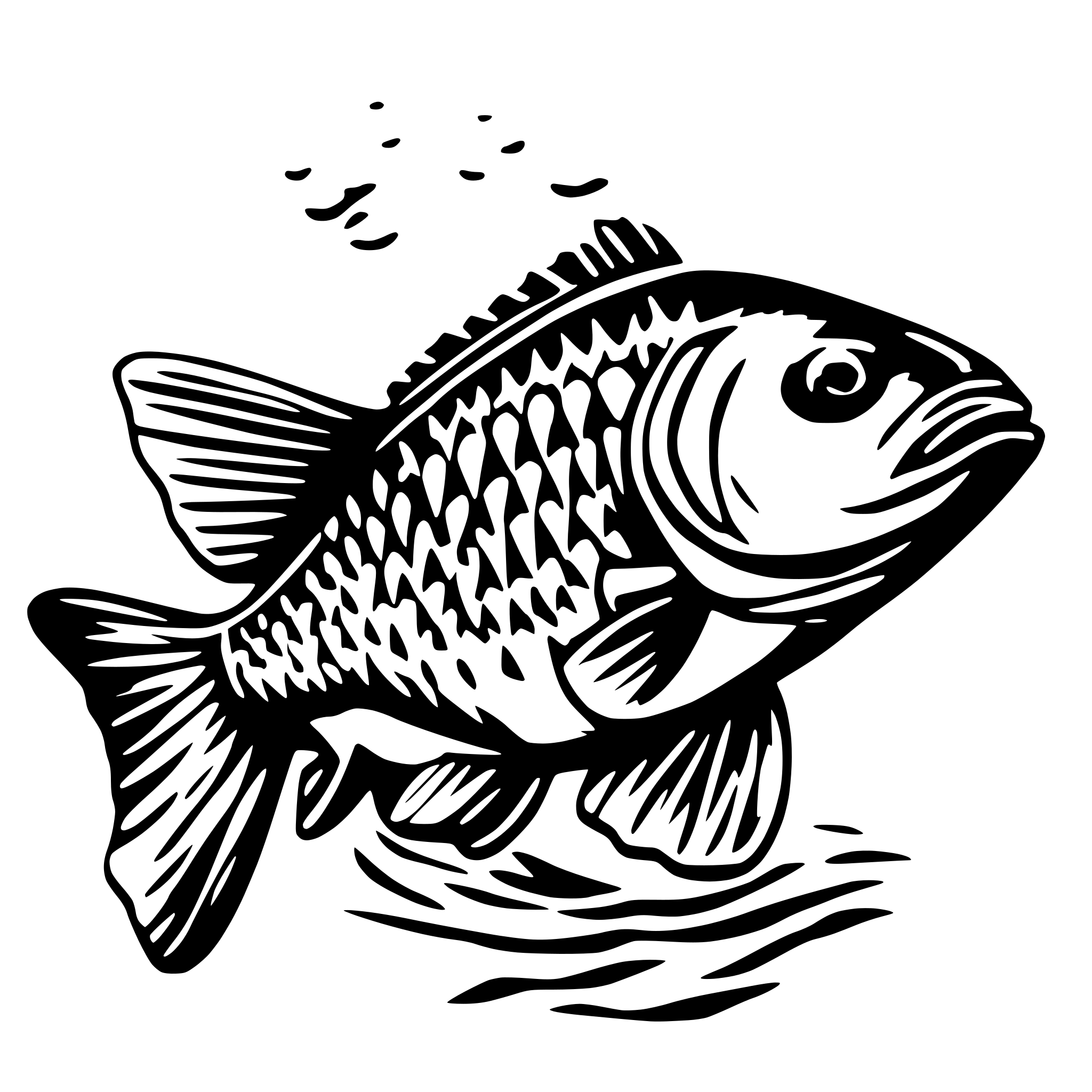 AI-generated SVG of 'Common carp wall decoration'