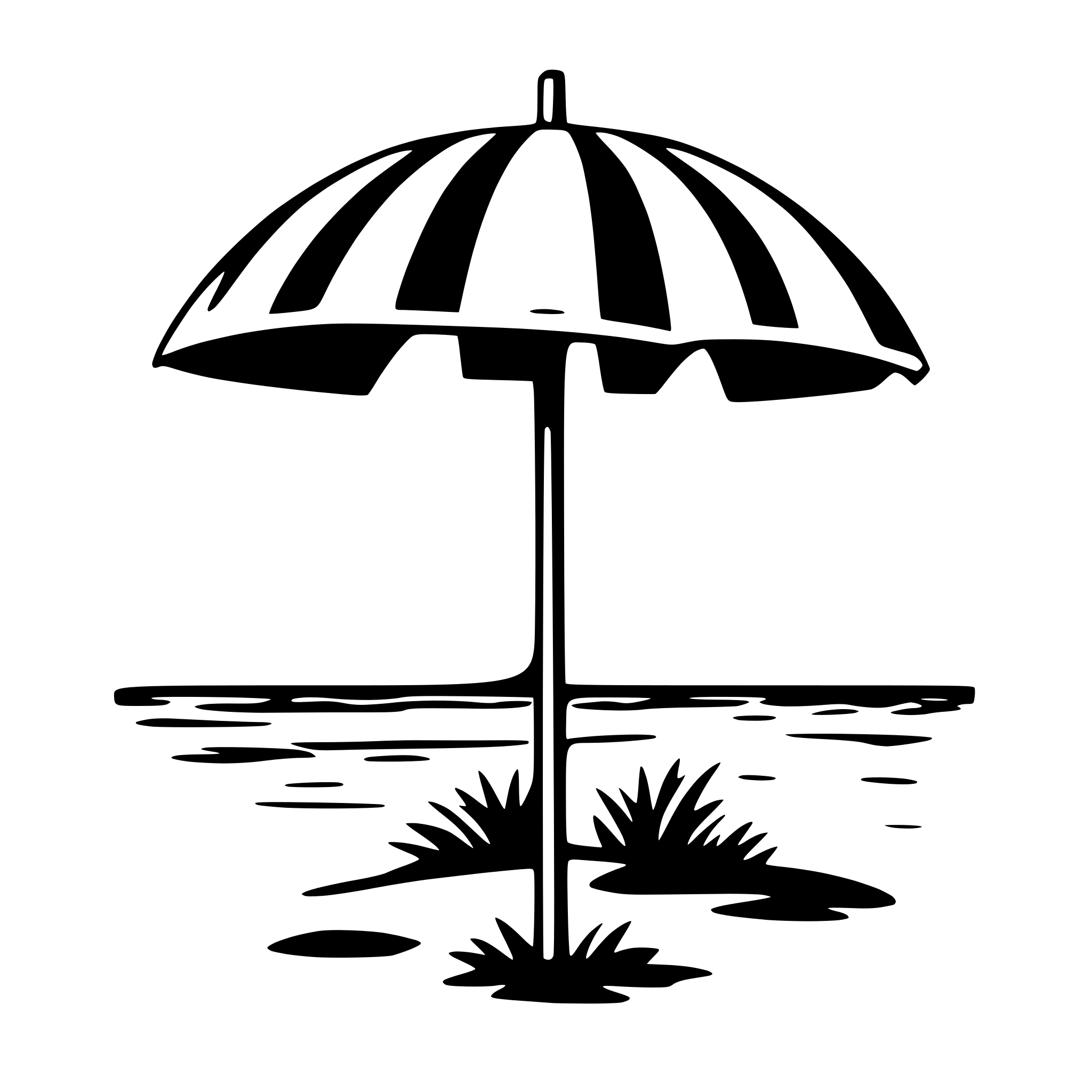 AI-generated SVG of a beach umbrella and waves