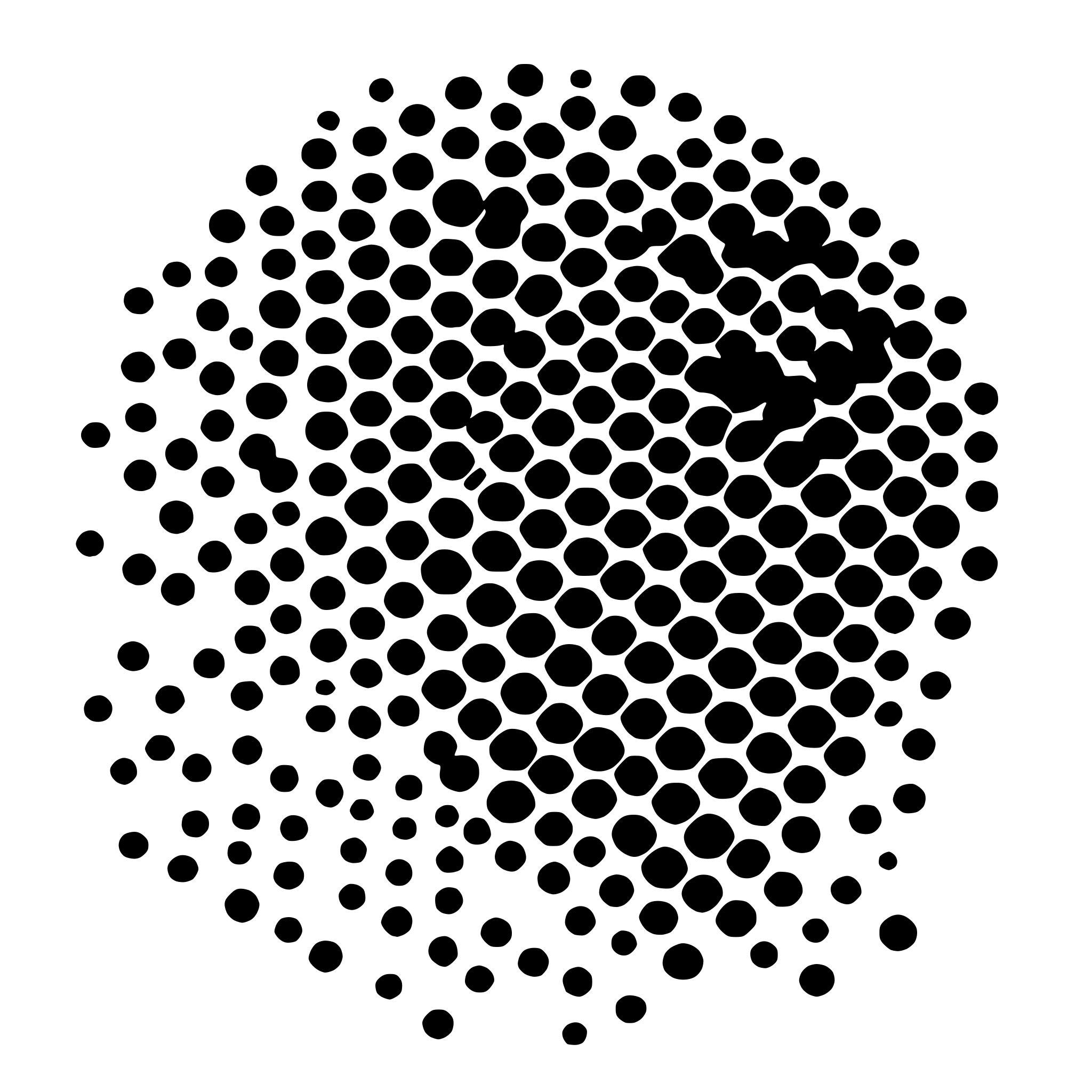 AI-generated SVG of 'amorphouse blob made up of small dots'