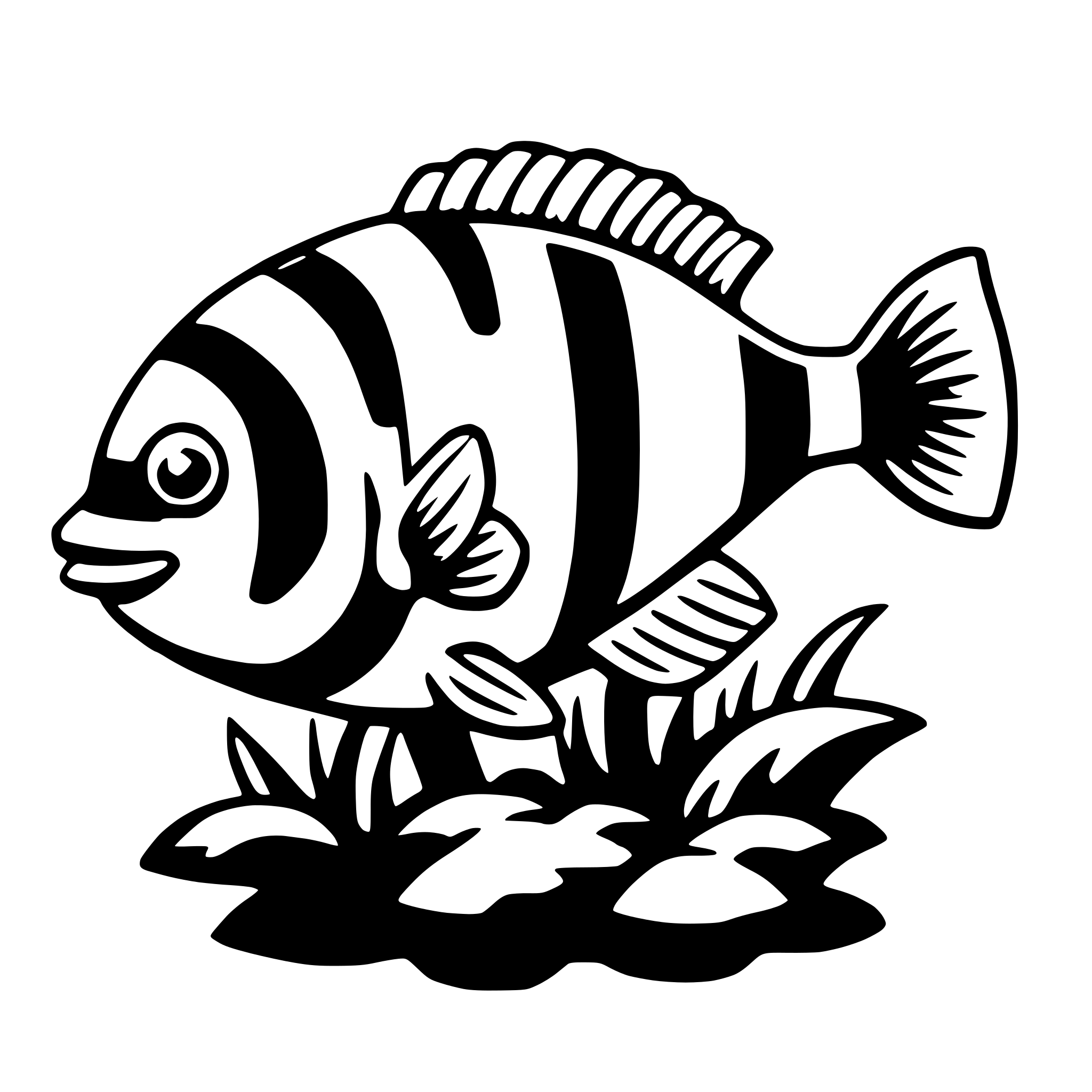 AI-generated SVG of a clownfish