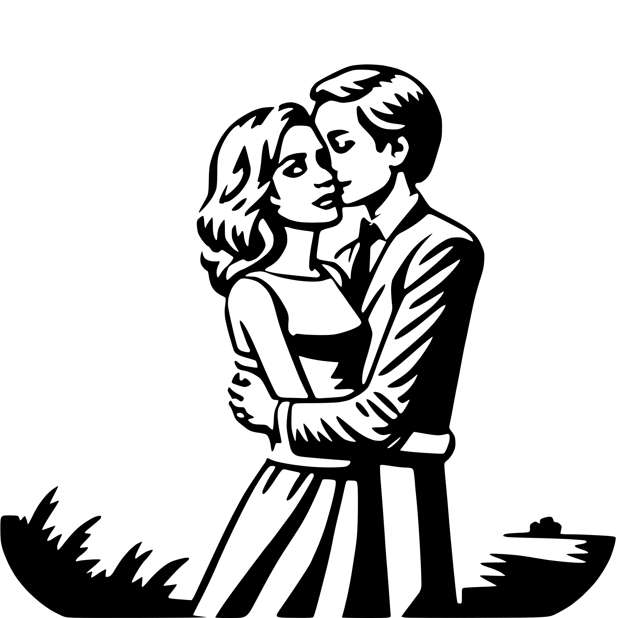AI-generated SVG of a sunset embrace
