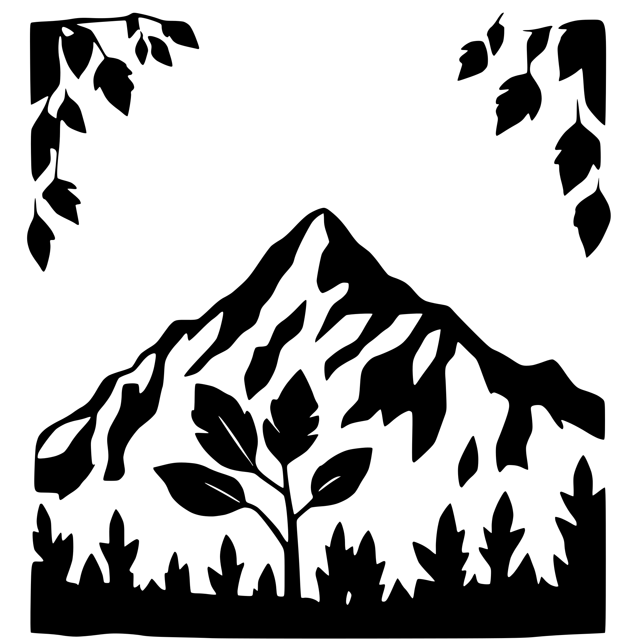 AI-generated SVG of a leaves drawn inside a mountain