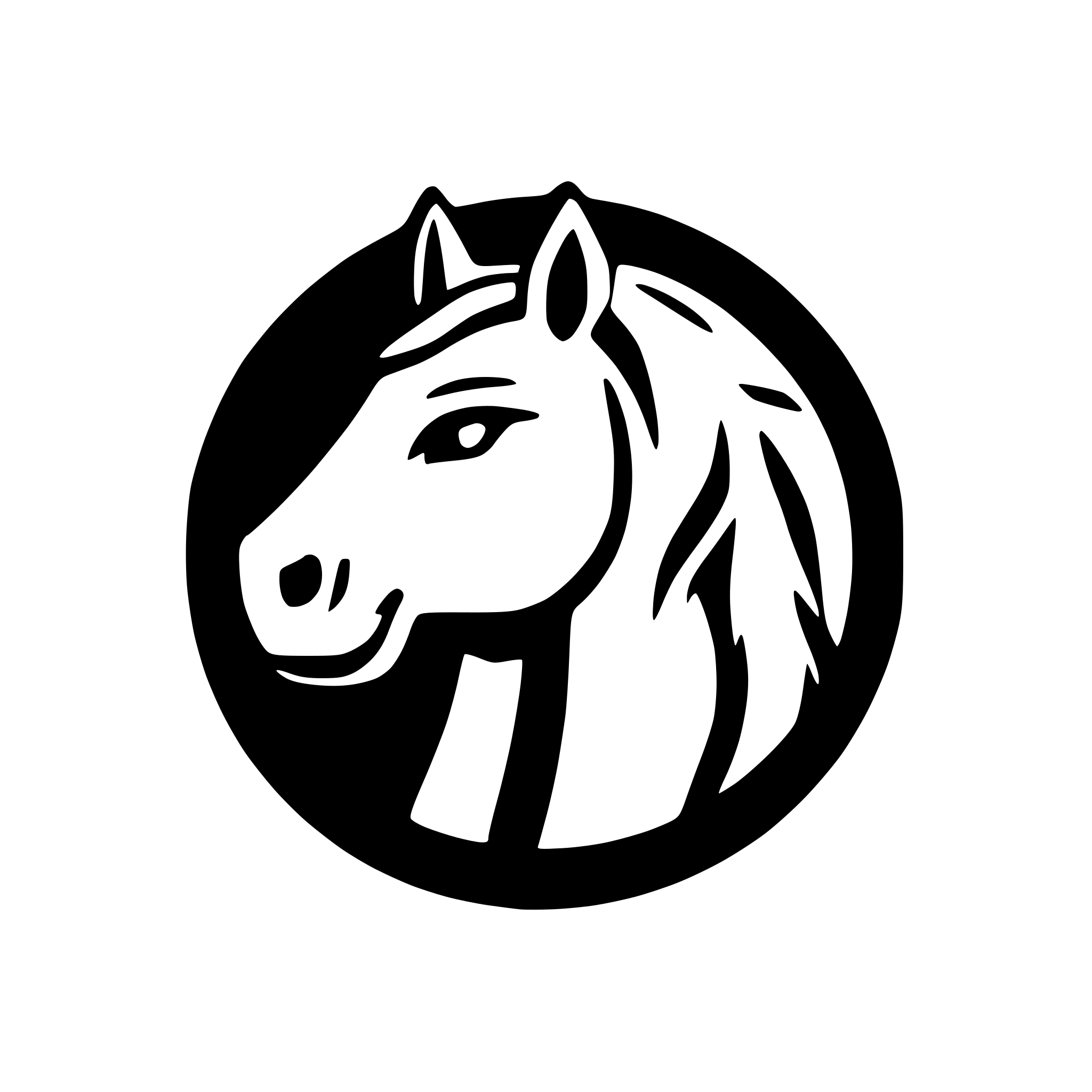 AI-generated SVG of 'simple horse head in a pin'