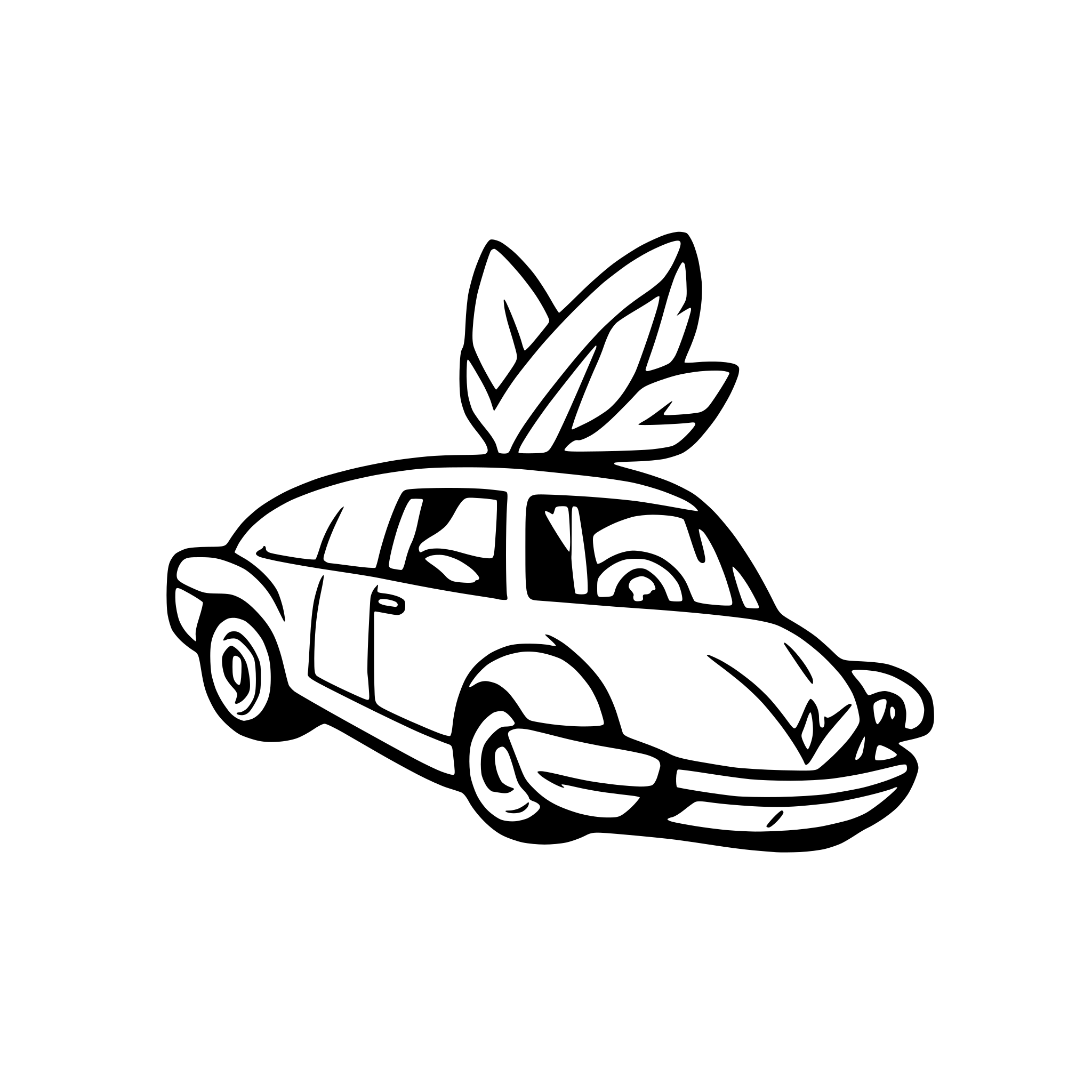 AI-generated SVG of 'flying car'