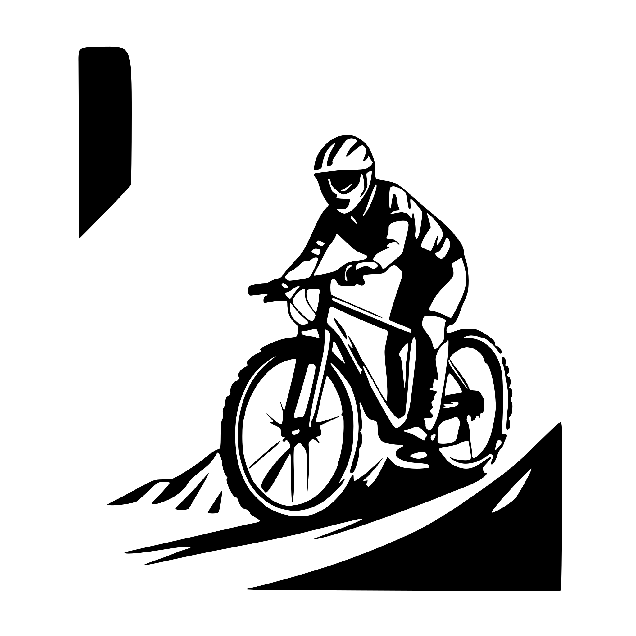 AI-generated SVG of 'mountainbike breaking out of a picture frame'