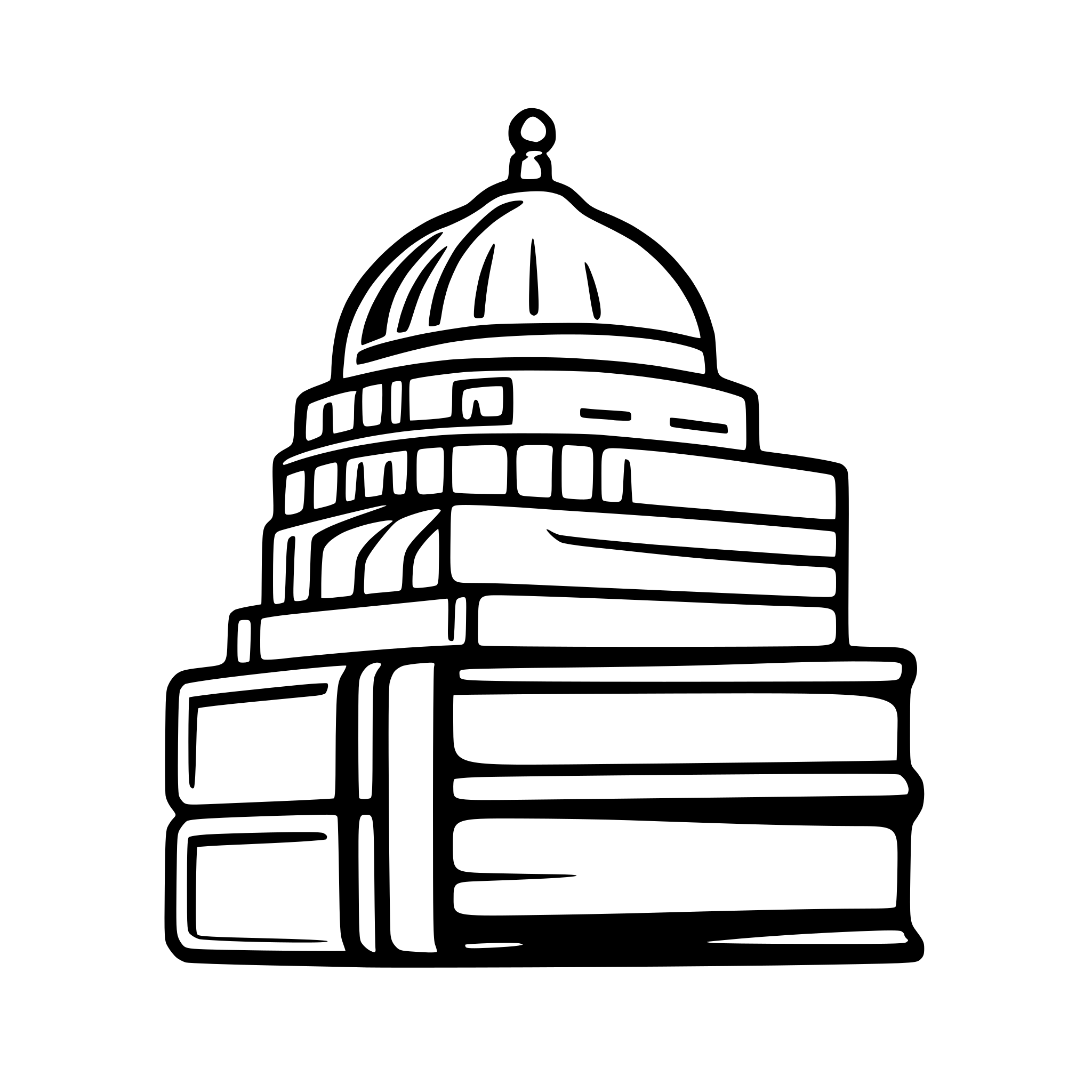 AI-generated SVG of a ajmer dome with stack of books on both sides