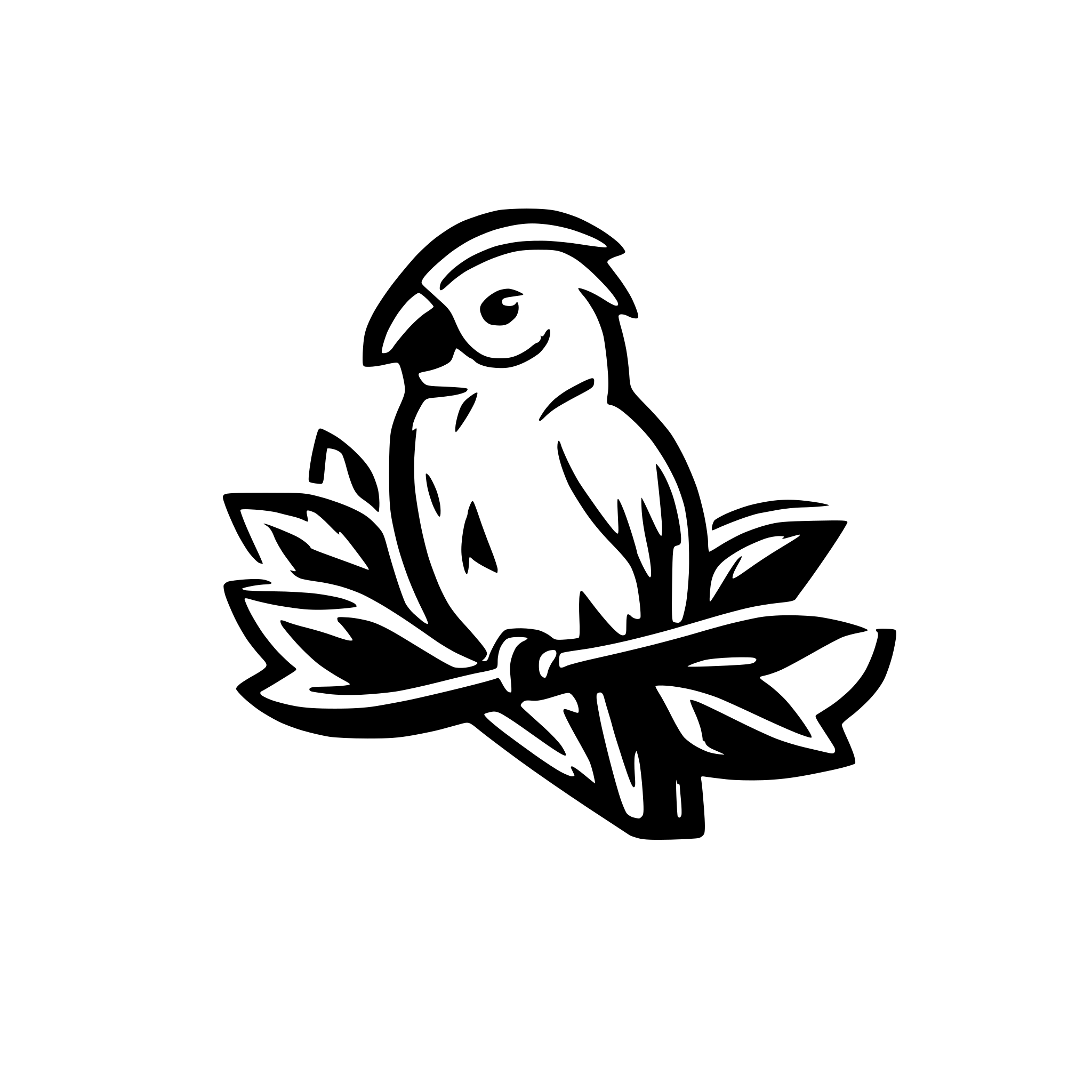 AI-generated SVG of a A small simplistic logo based on a budgie bird