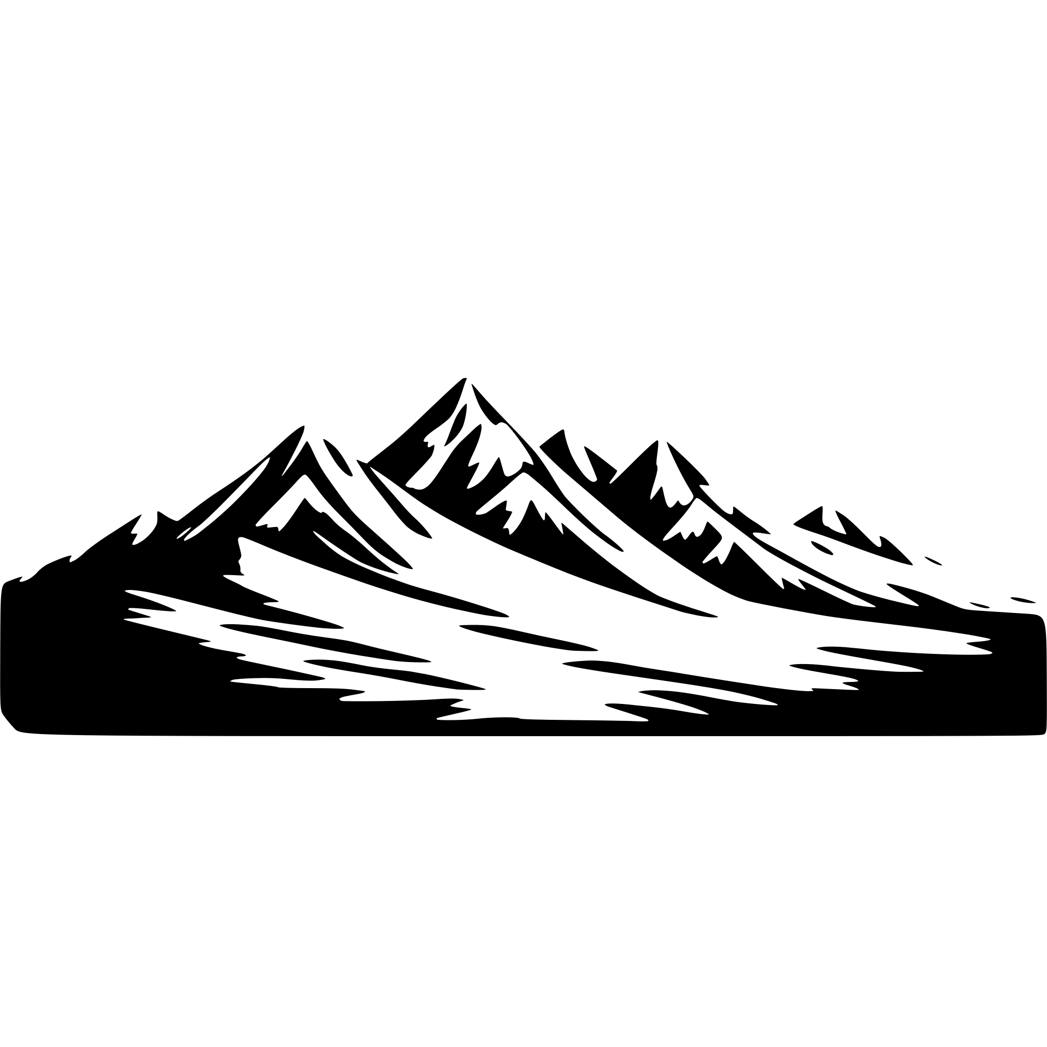 AI-generated SVG of a i need a minimalistic siluette of a mountain range that can be seen on the horizont. The range should contain at least 5 mountains next to each other in a horizontal arrangement AI-generated SVG of a i need a minimalistic siluette of a mountain range that can be seen on the horizont. The range should contain at least 5 mountains next to each other in a horizontal arrangement