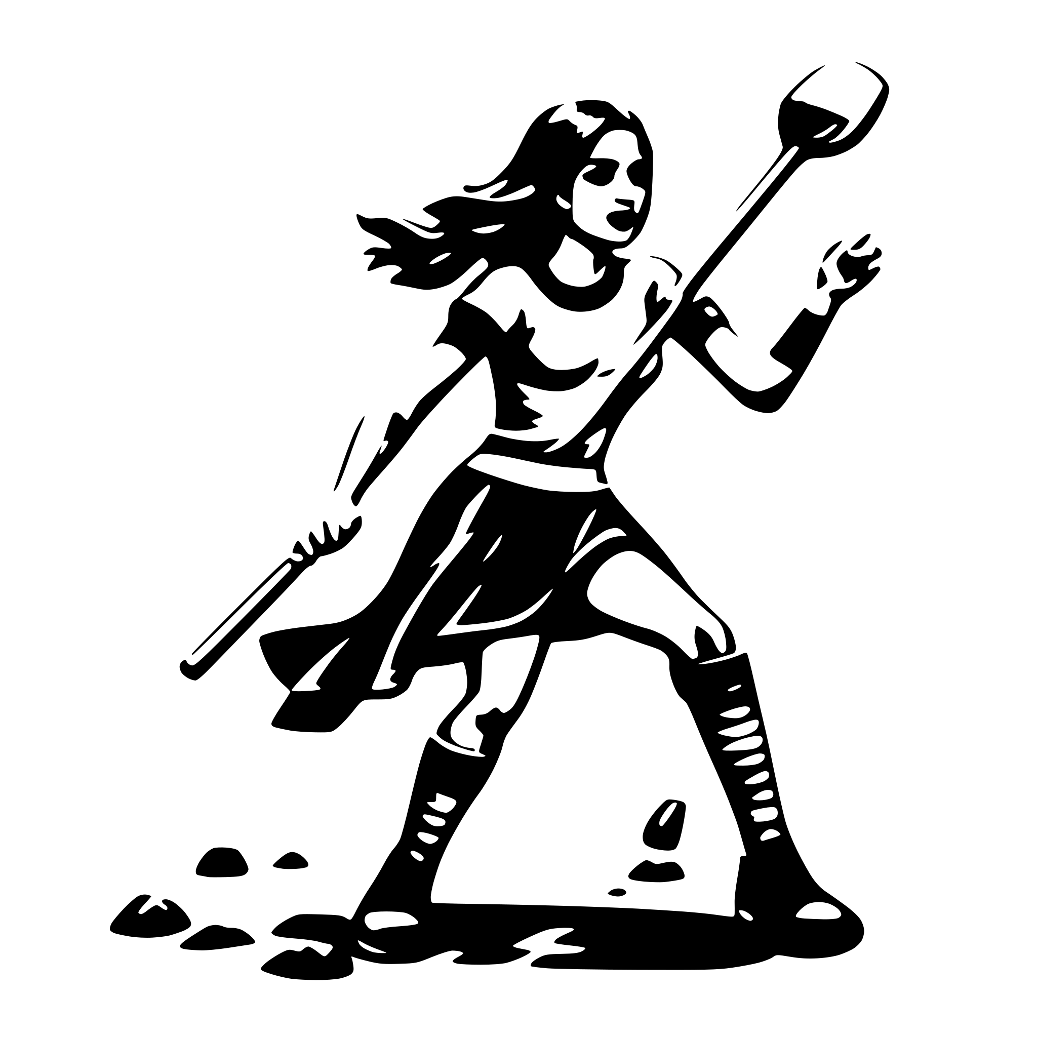 AI-generated SVG of 'a woman playing hurling'