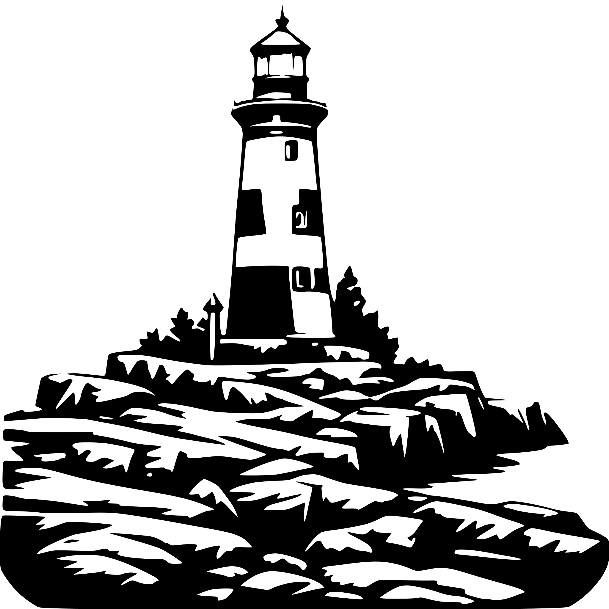 AI-generated SVG of a A lighthouse on a rocky shore