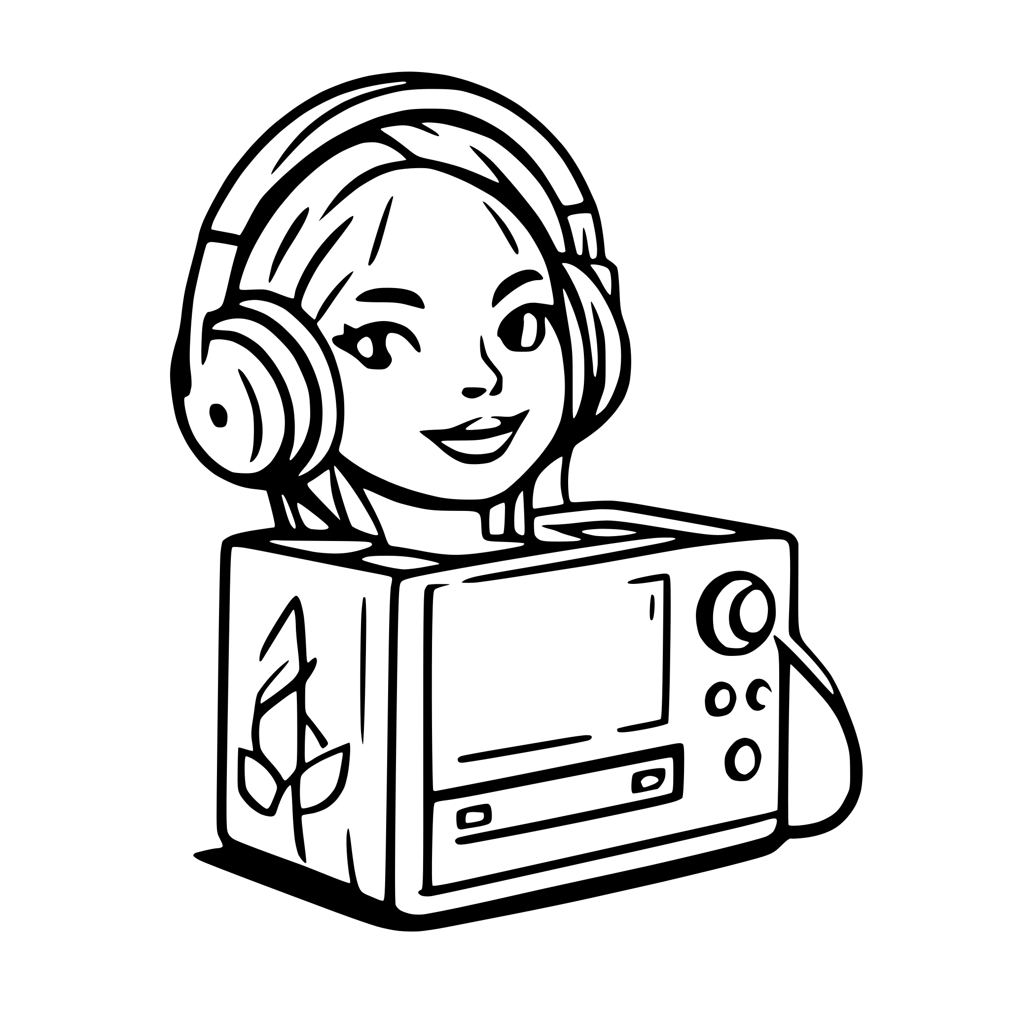 AI-generated SVG of a music player