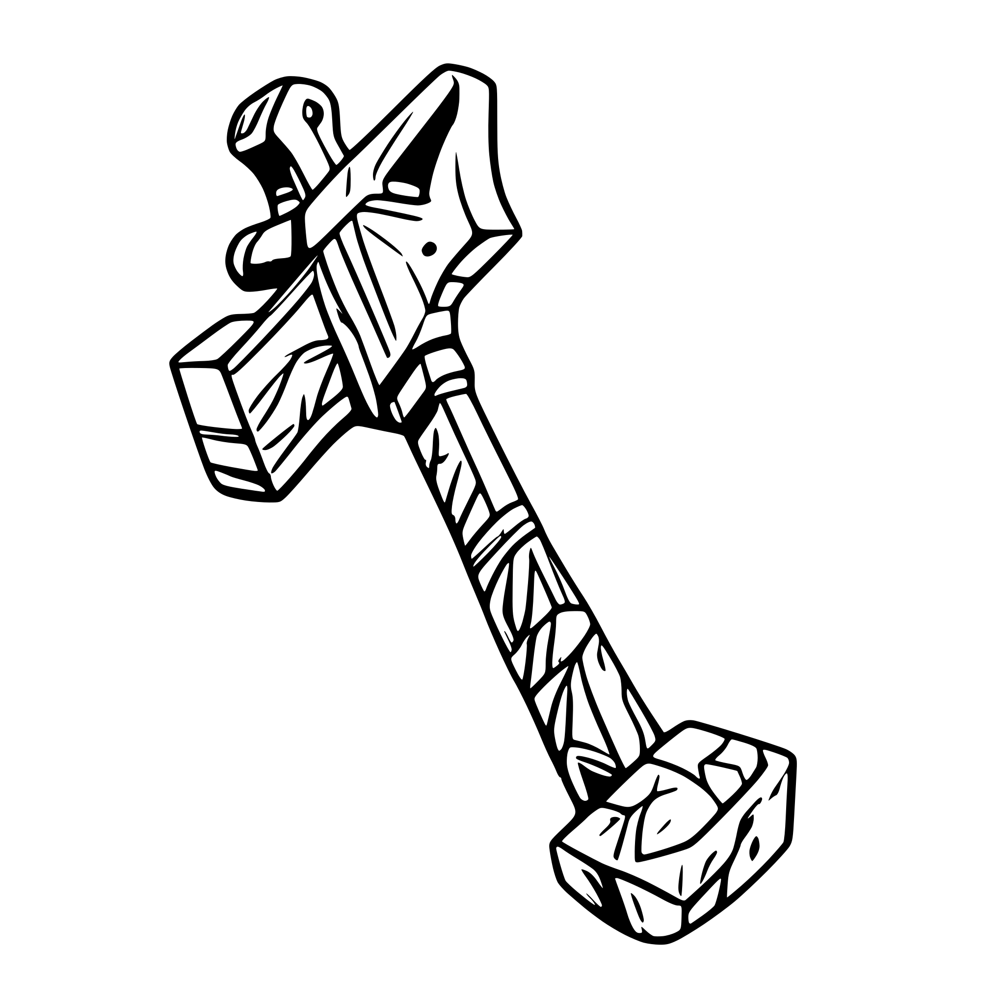 AI-generated SVG of a a sledgehammer for war