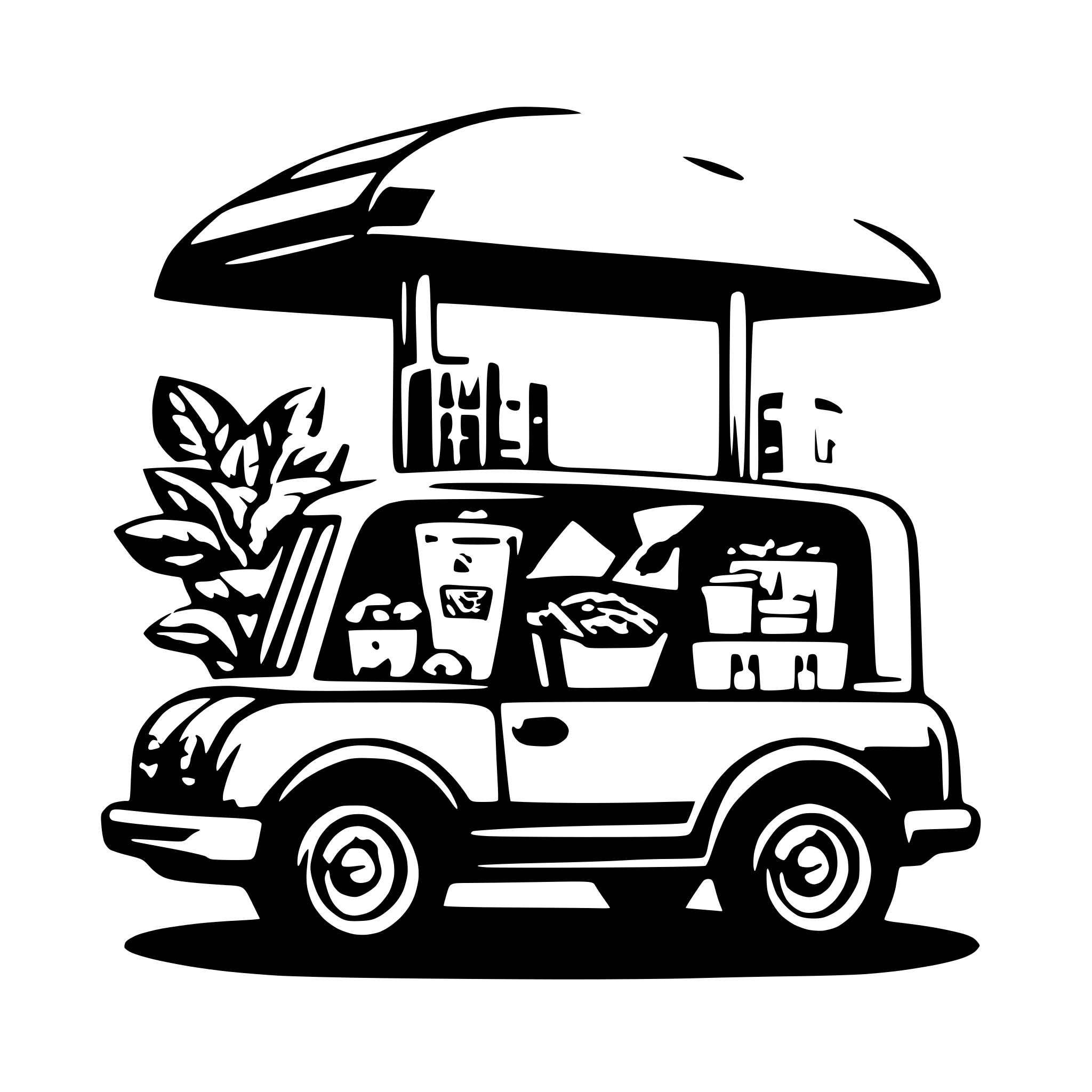 AI-generated SVG of 'takeout food delivery by car'