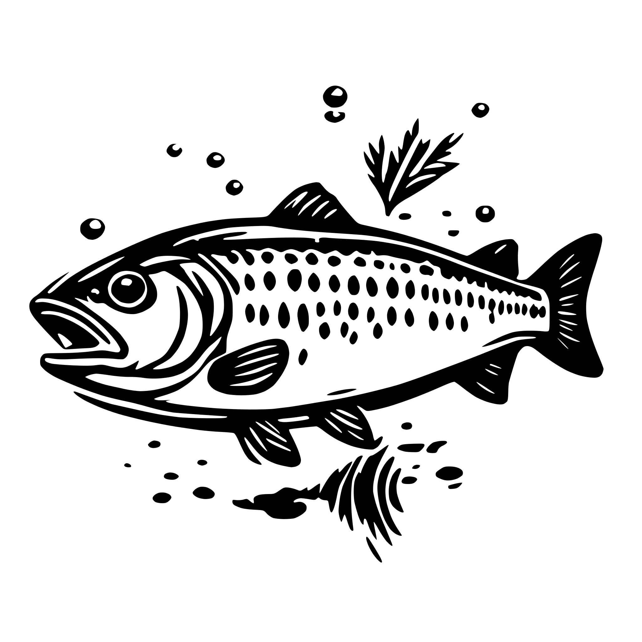 AI-generated SVG of 'trout fising'