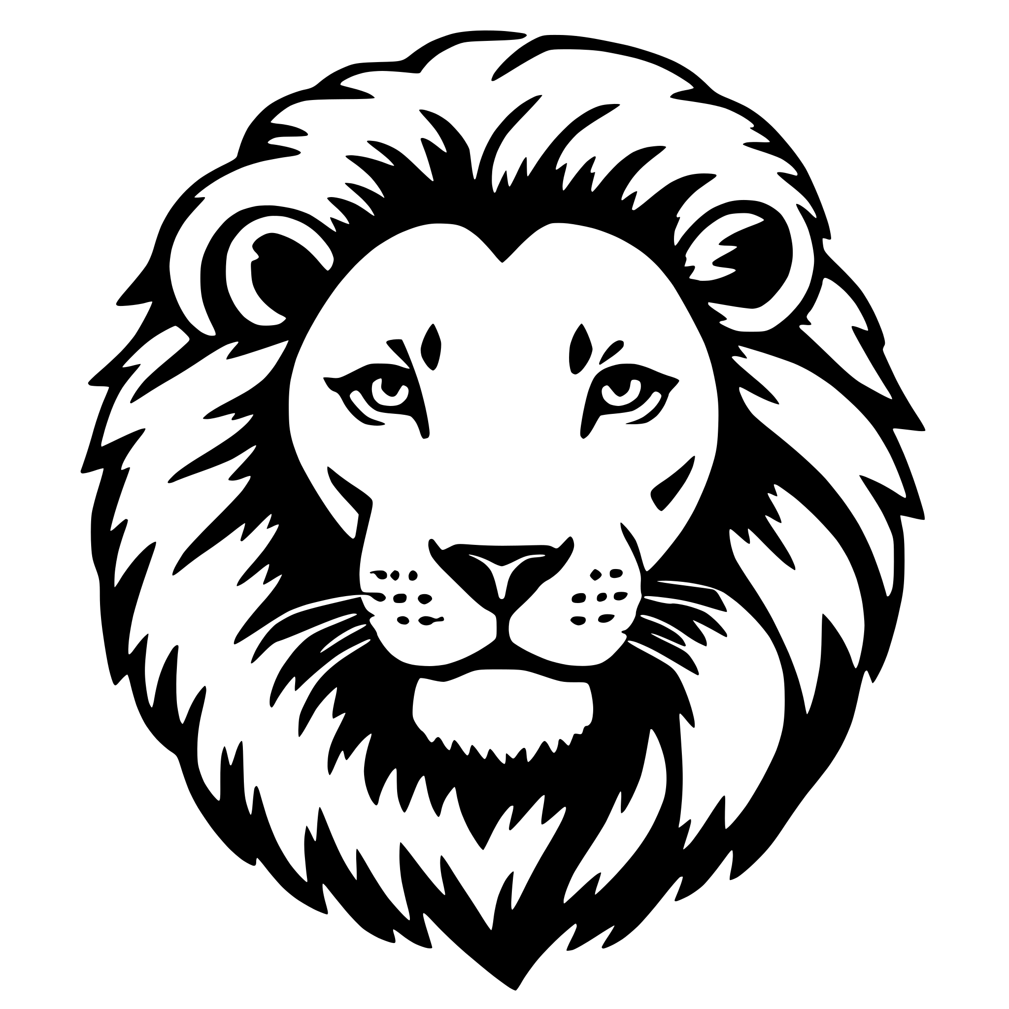 AI-generated SVG of a lion with mane