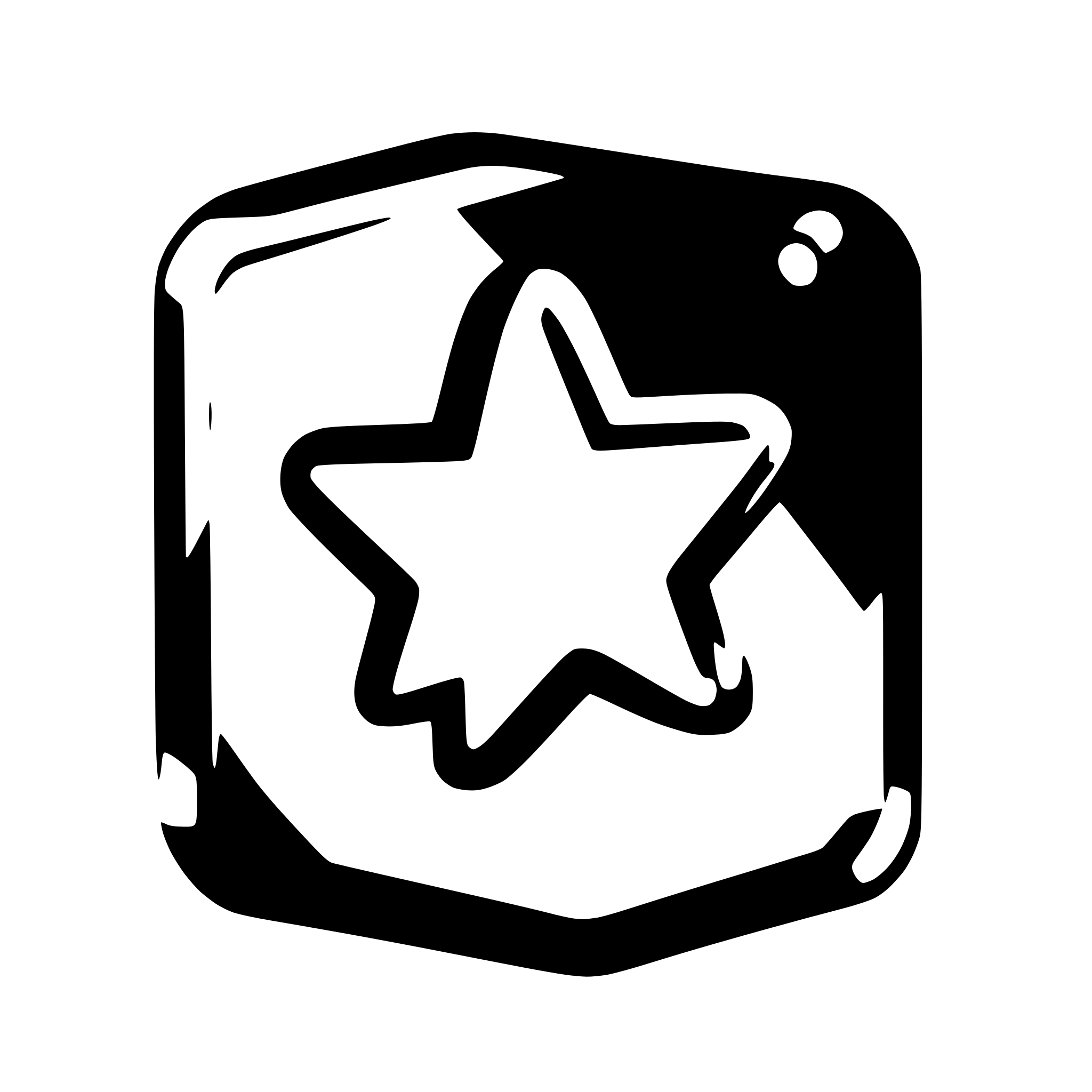 AI-generated SVG of a Blue square with four rounded corners and a five-pointed yellow star in the center with rounded corners