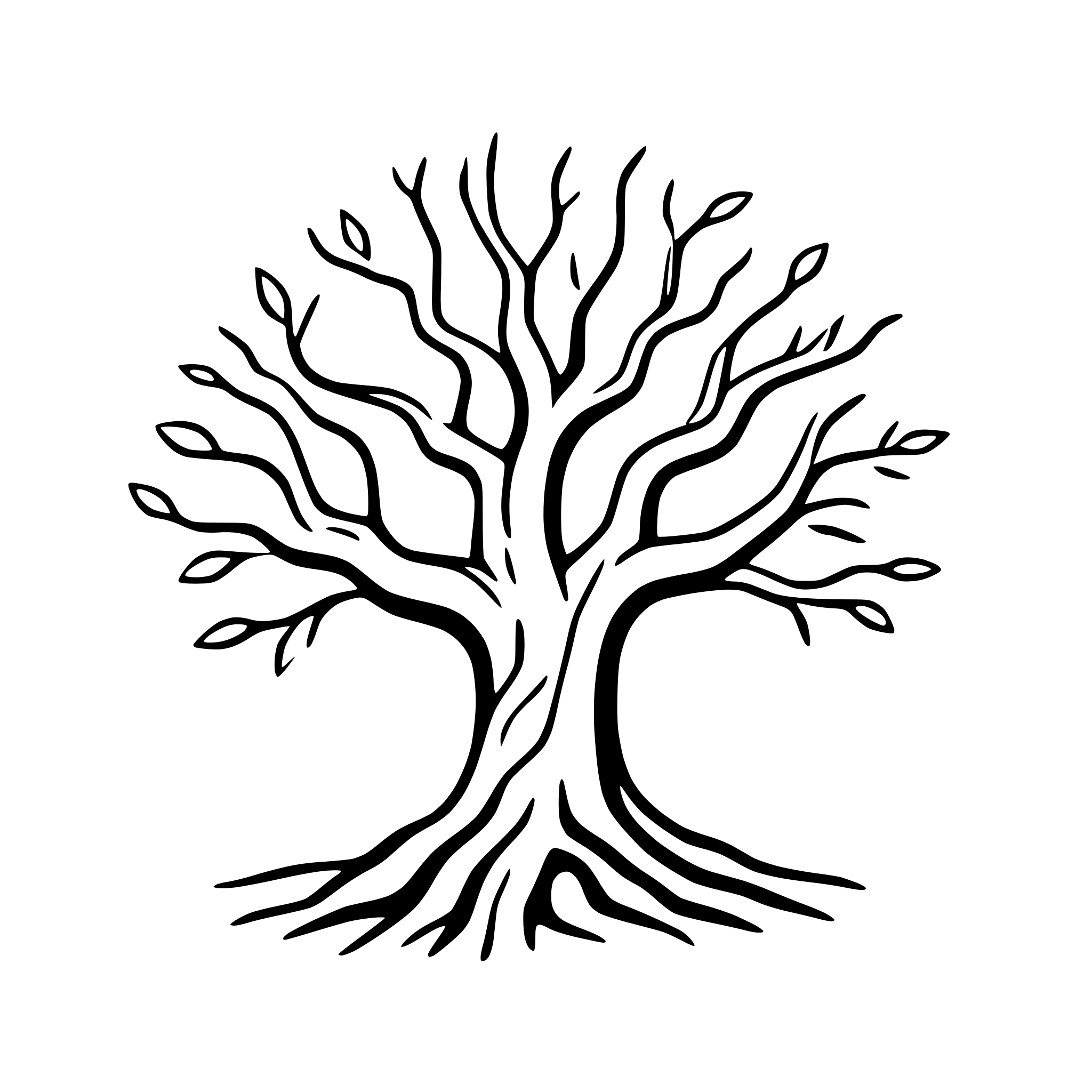 AI-generated SVG of 'tree roots intertwined deeply'
