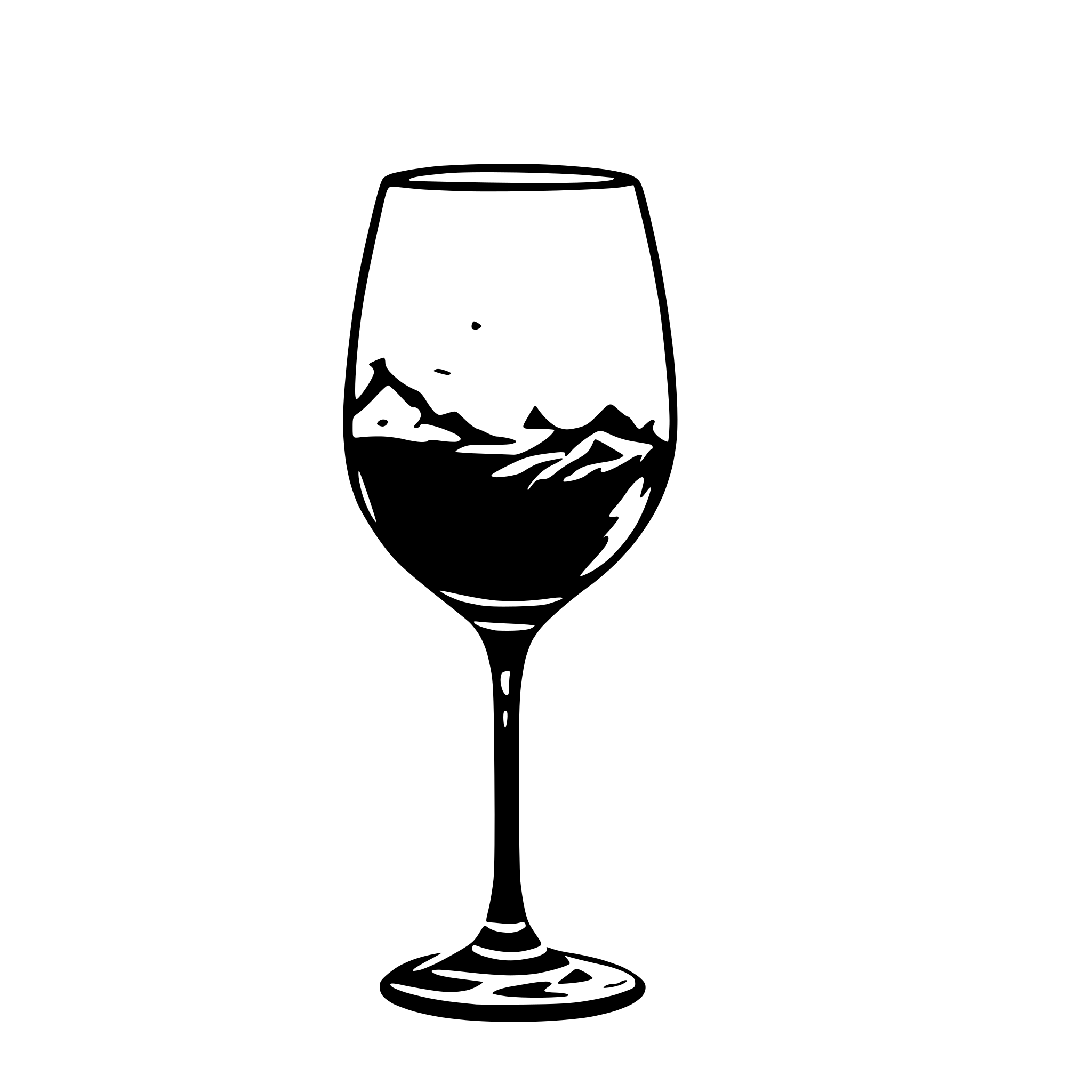 AI-generated SVG of 'fragile cracked wineglass red'