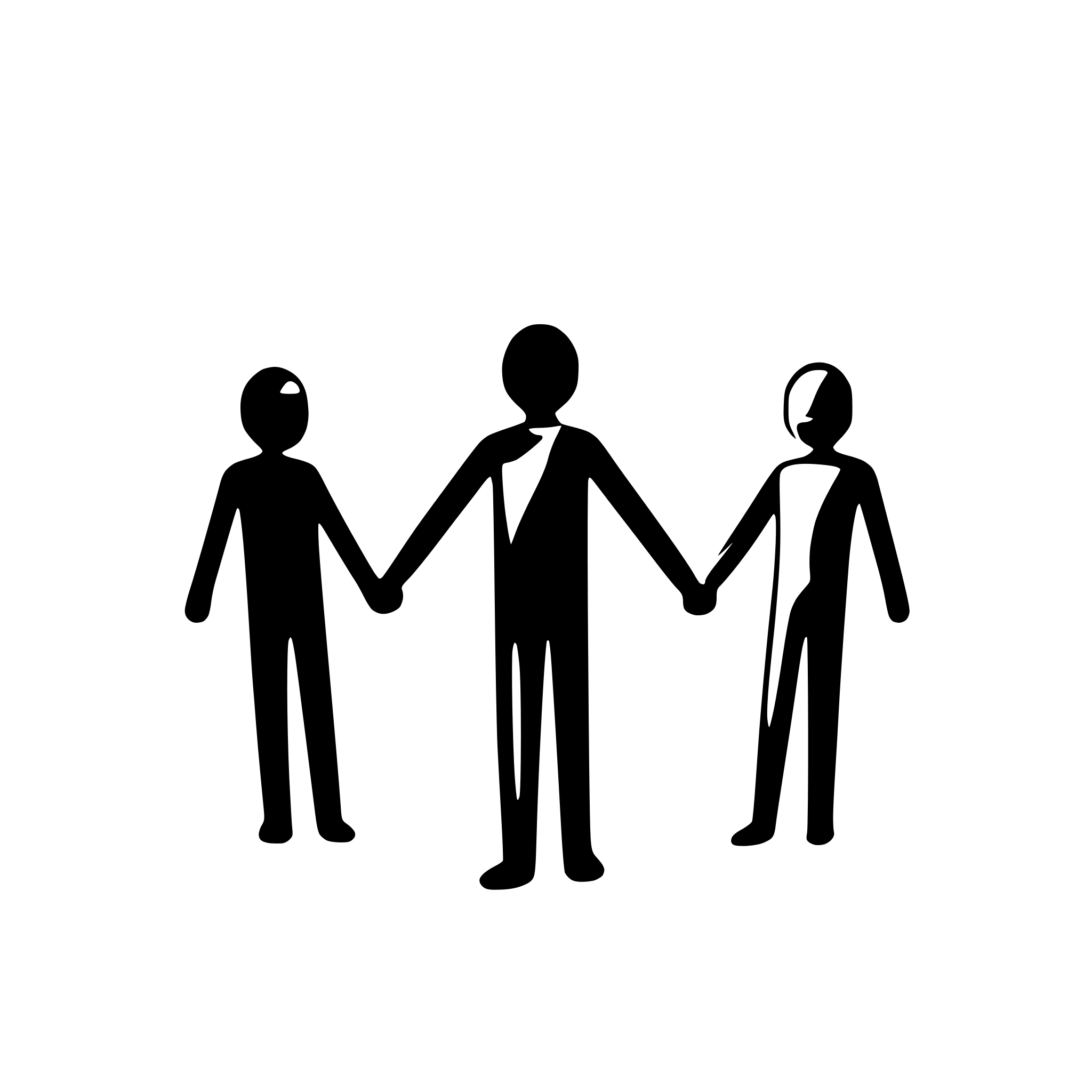 AI-generated SVG of a Five simple human figures standing in a circle, arms linked